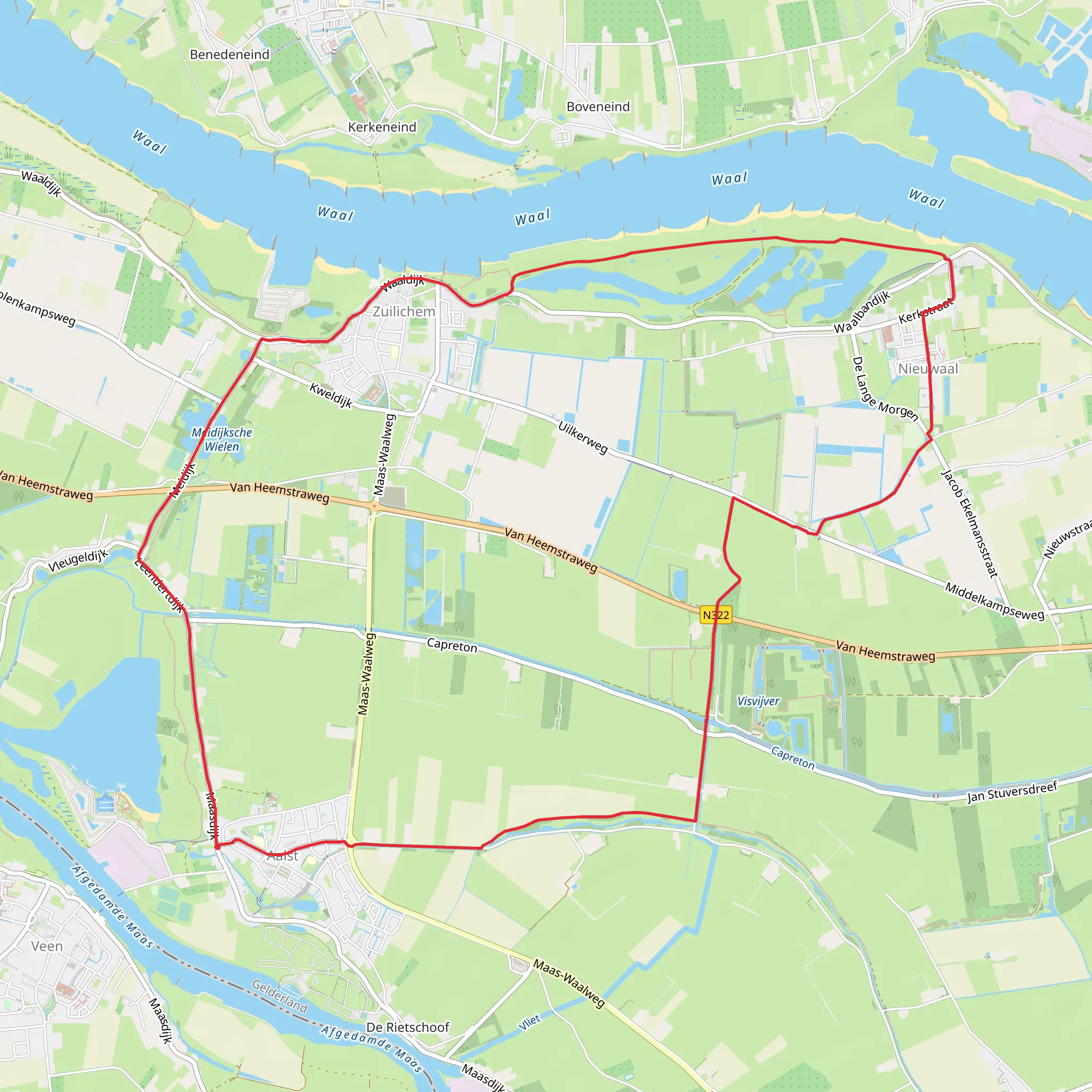 Waal via Jordenpad, Hoge Weg and Nywelepad mobile static map