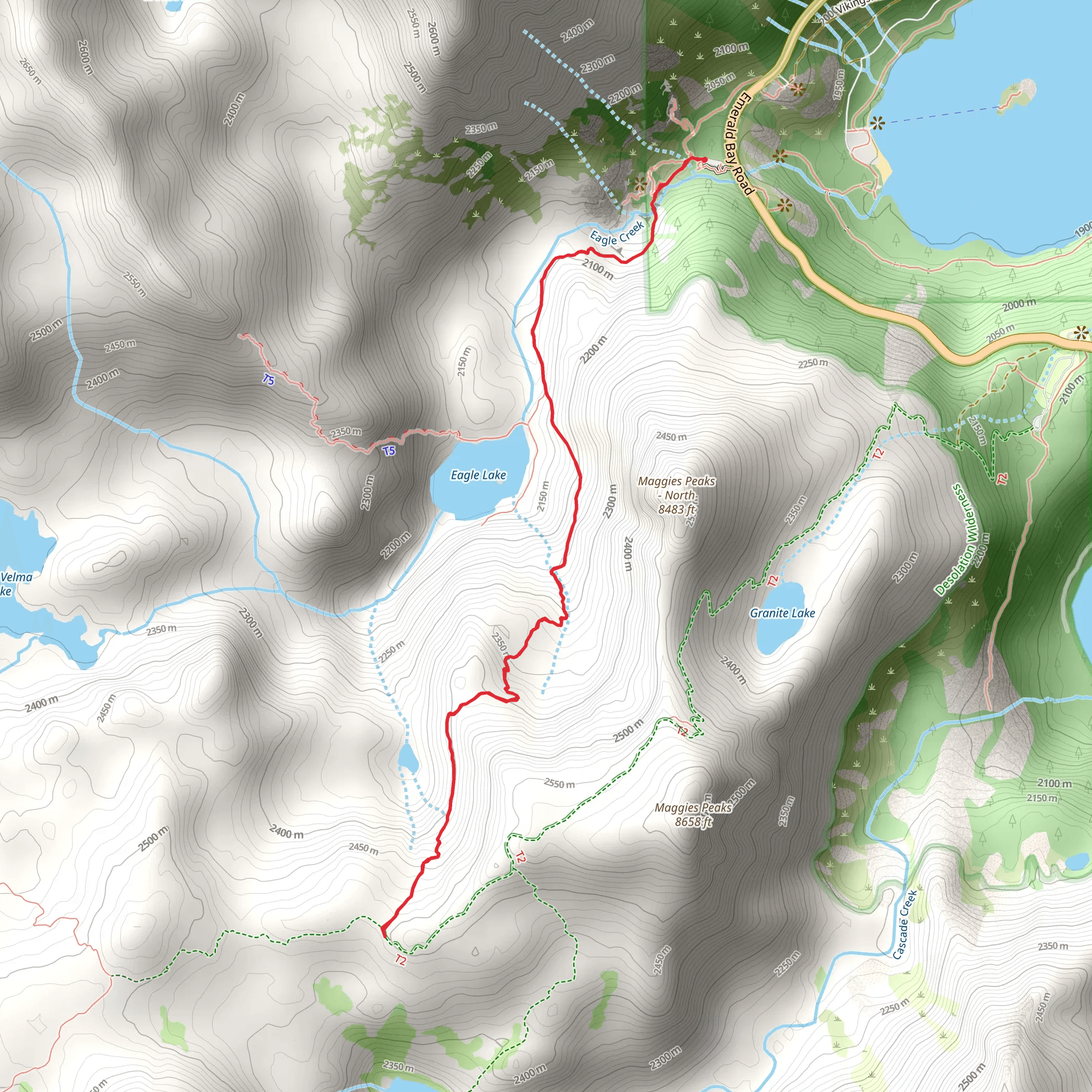 Eagle Lake and Falls Trail mobile static map