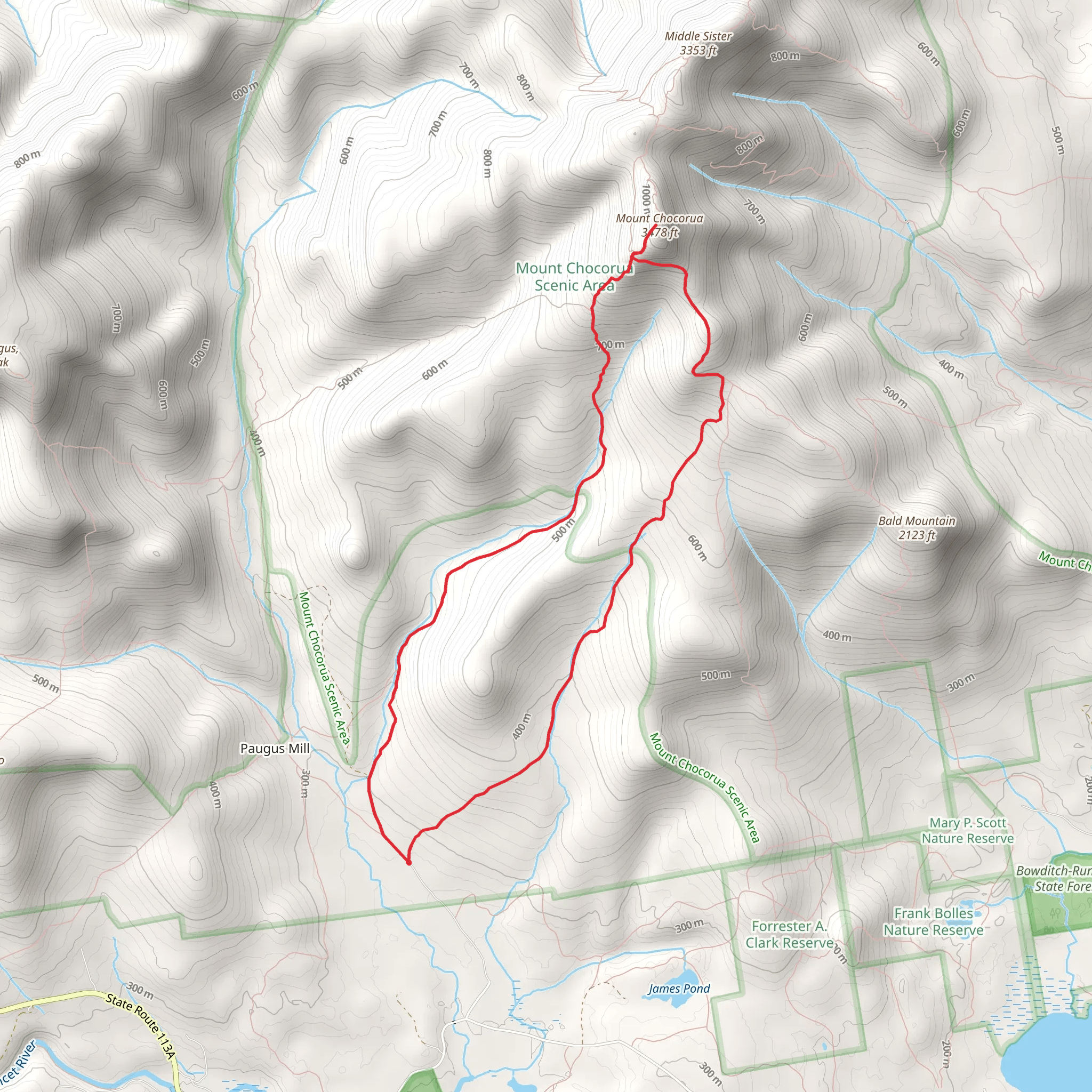 Mount Chocorua Loop via Bolles Trail mobile static map