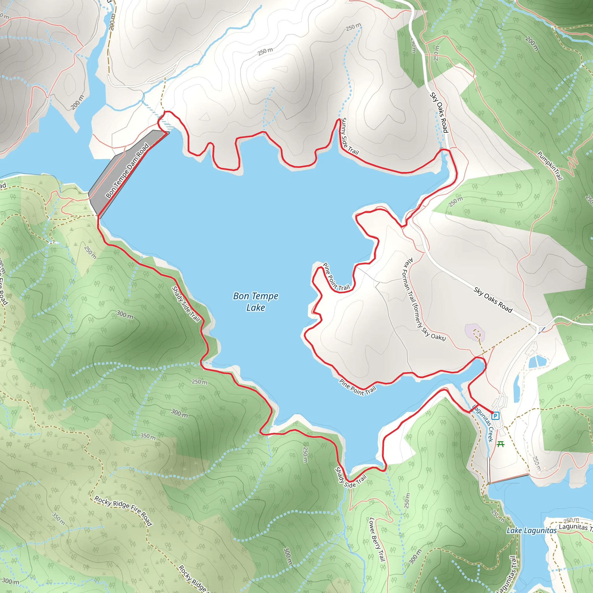 Bon Tempe Lake Loop mobile static map