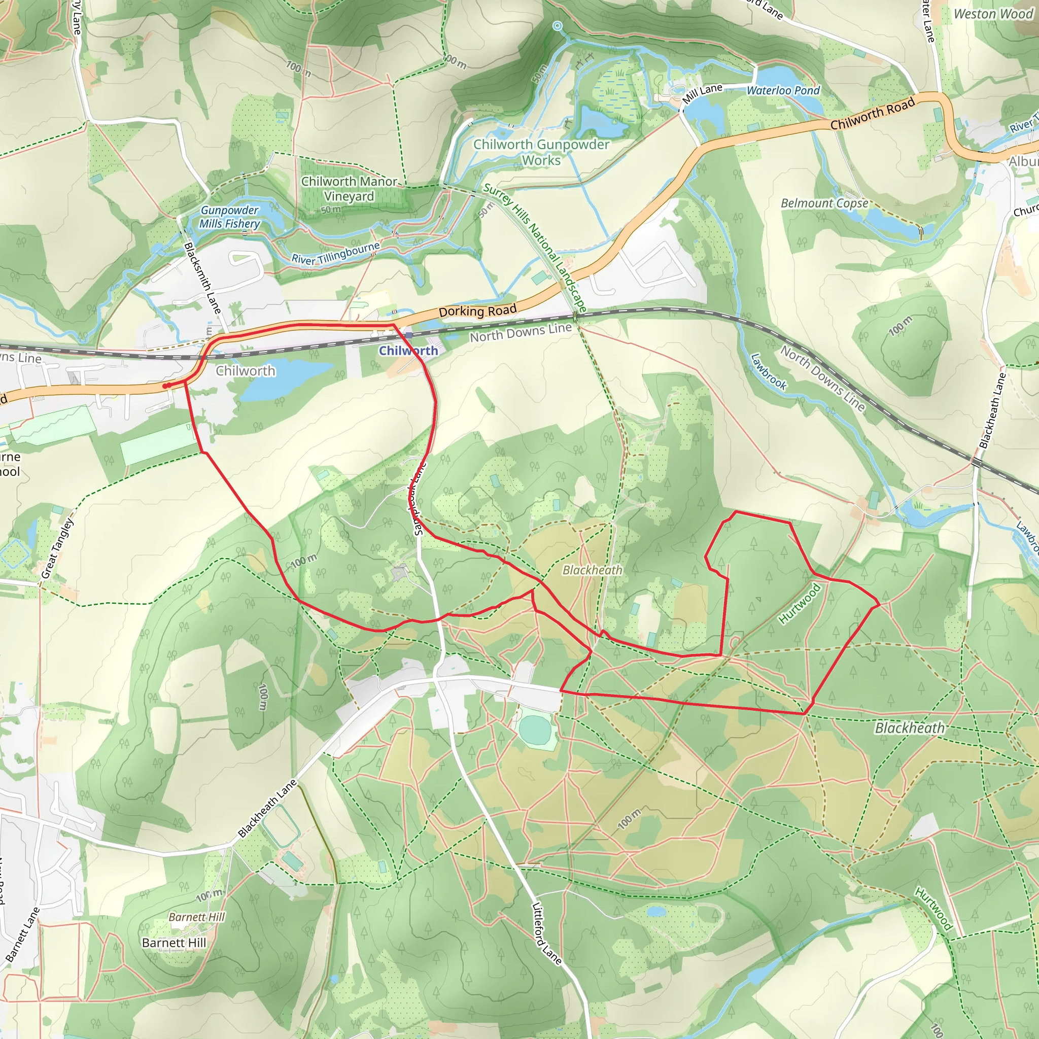 Chilworth and Blackheath Loop mobile static map
