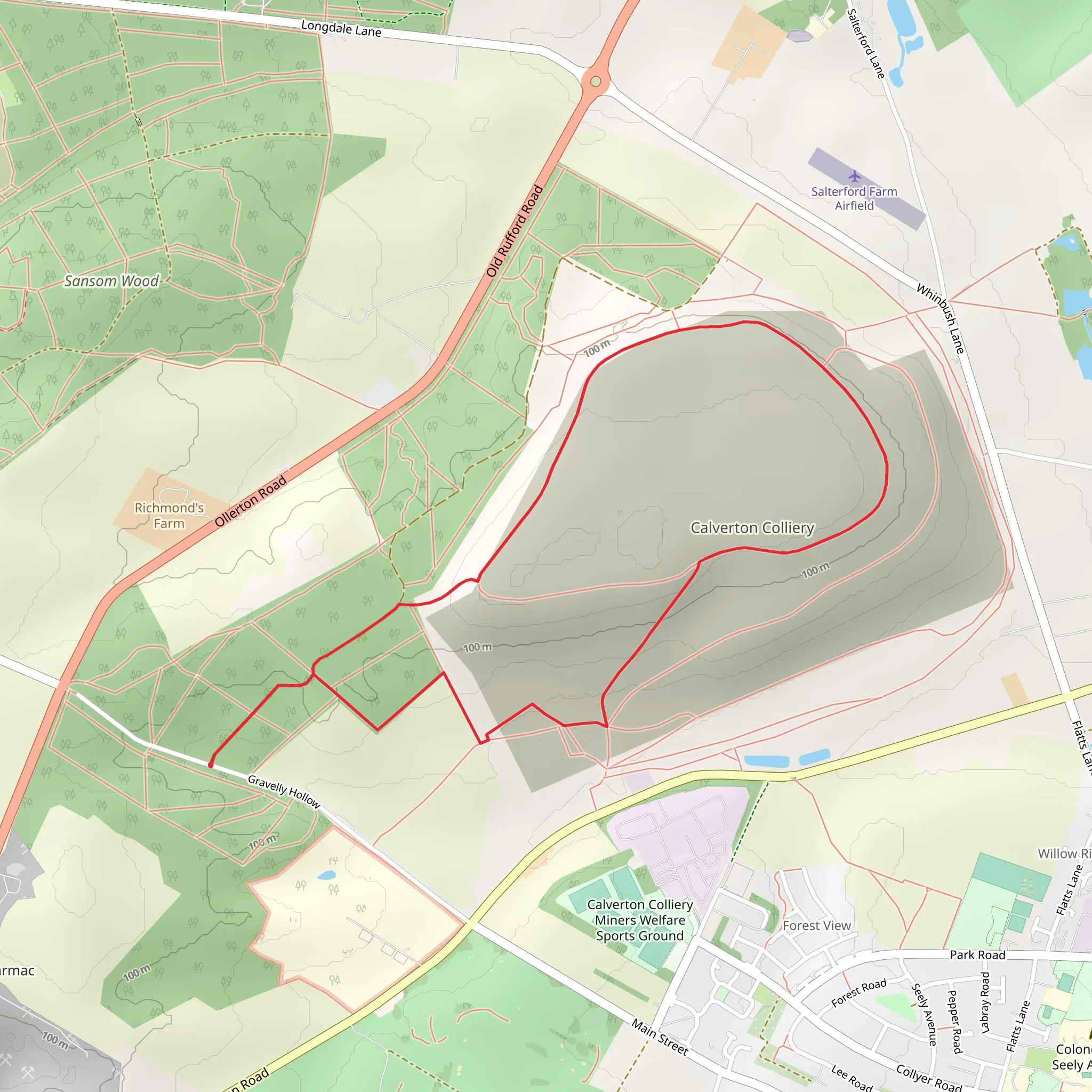 Calverton Colliery Loop mobile static map