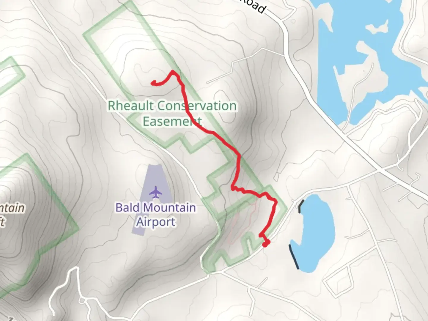 An image depicting the trail Bald Mountain from Molyneaux Road and its surrounding area.