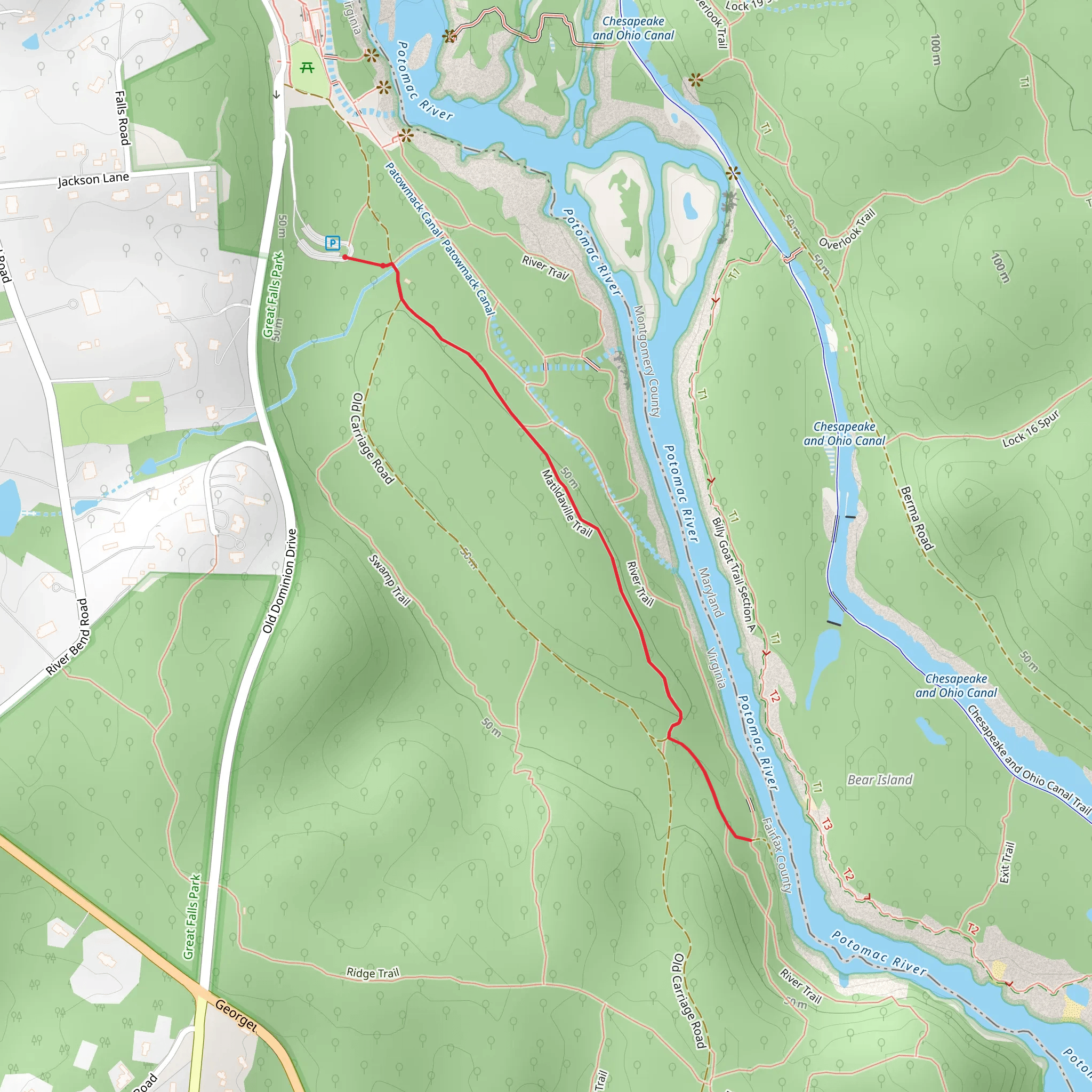 Matildaville Trail mobile static map