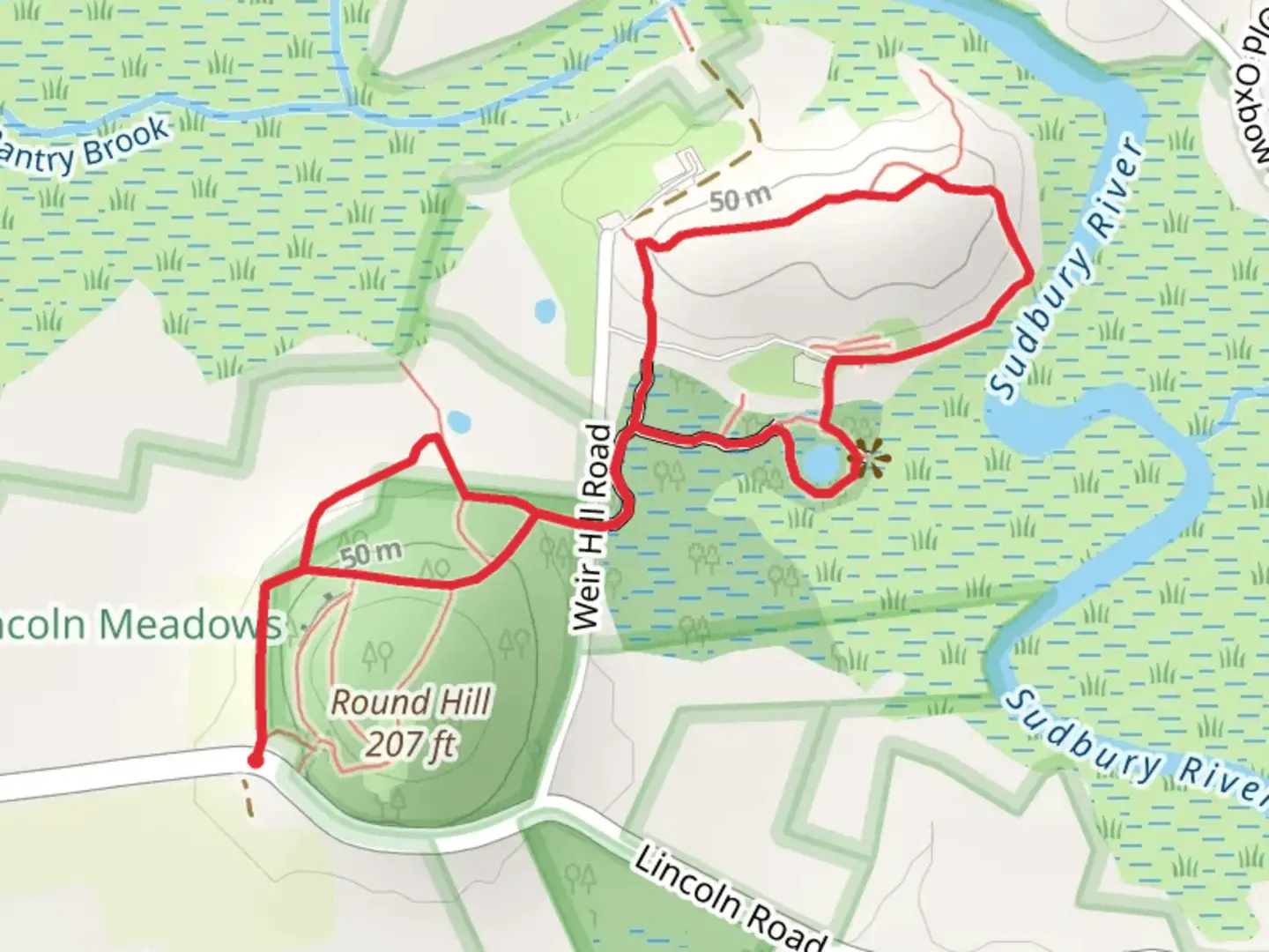 An image depicting the trail Weir Hill Loop Trail and its surrounding area.