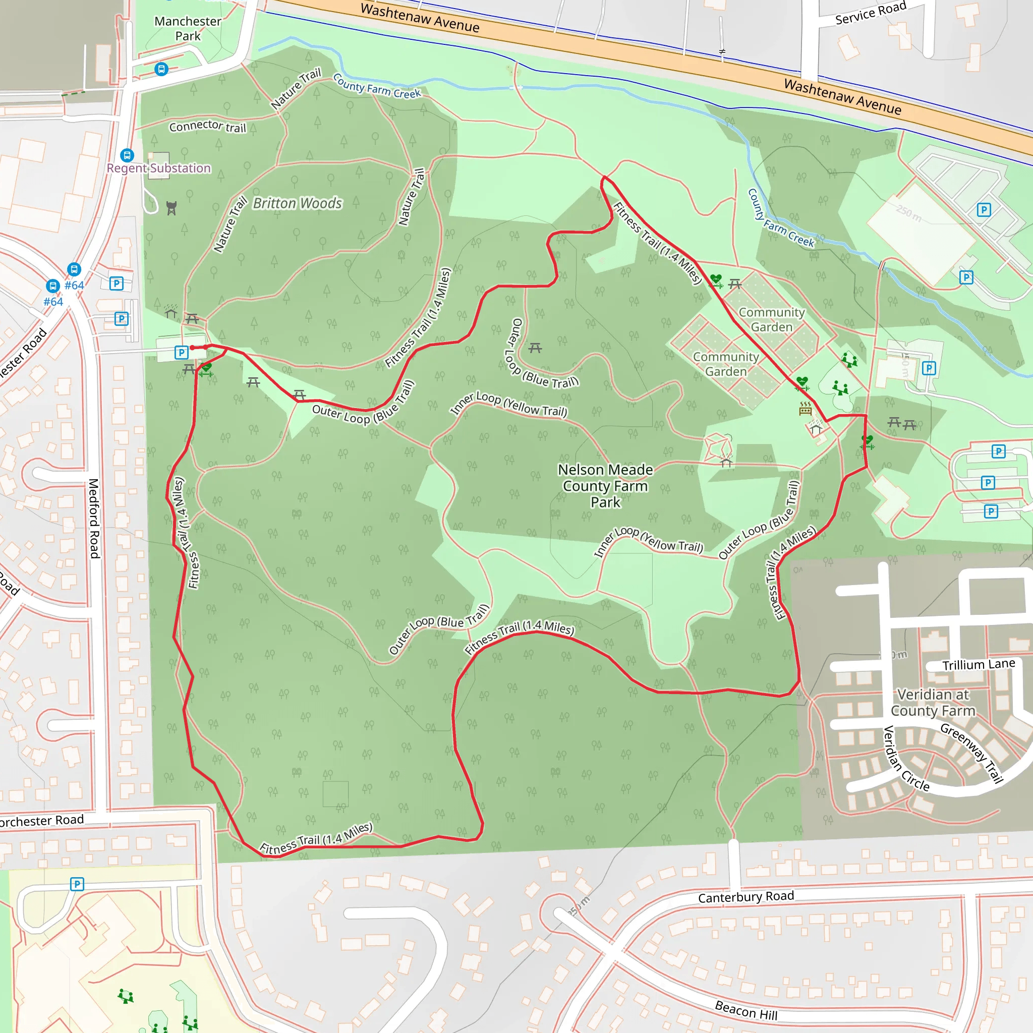 Nelson Meade County Farm Park Loop mobile static map