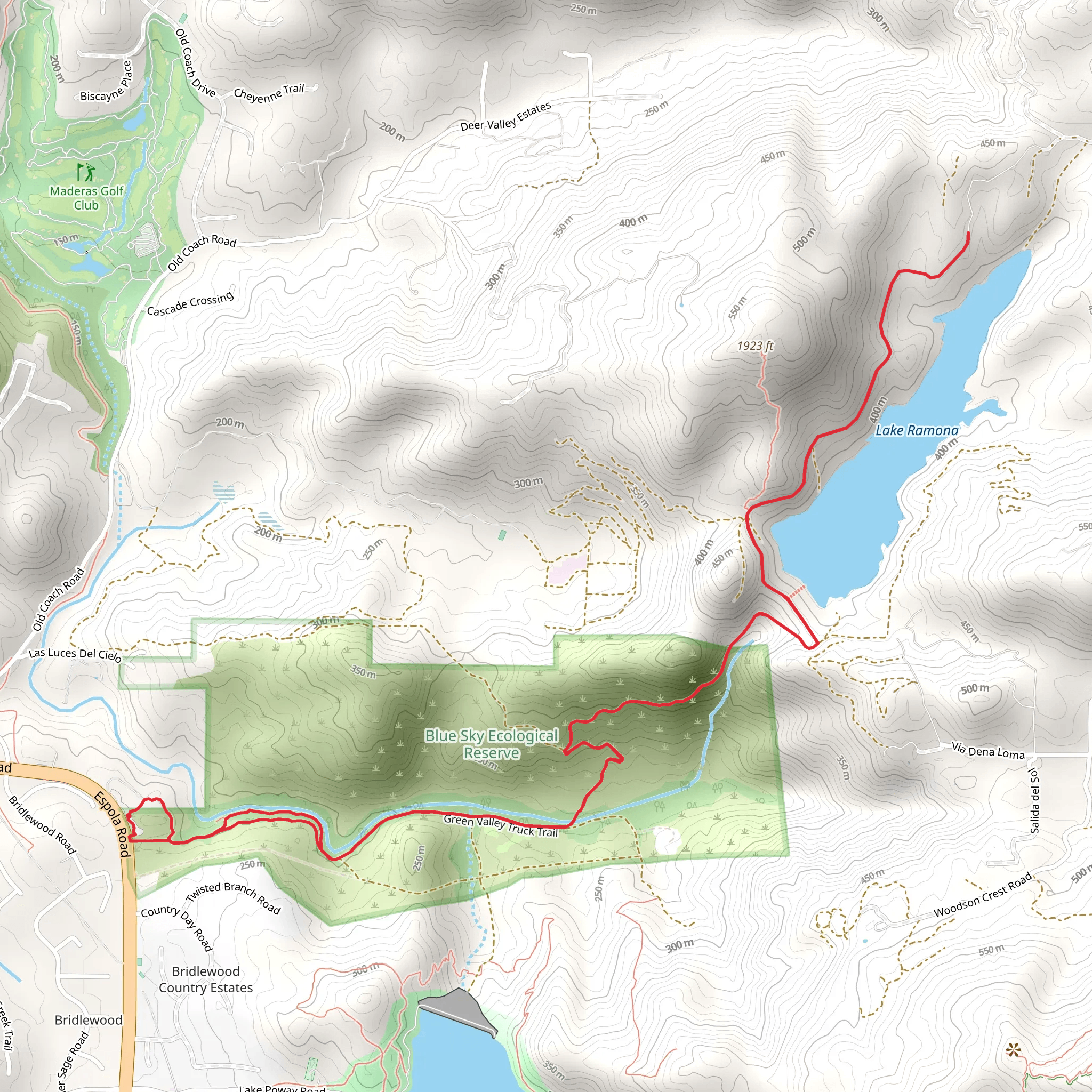 Lake Ramona from Espola Road mobile static map
