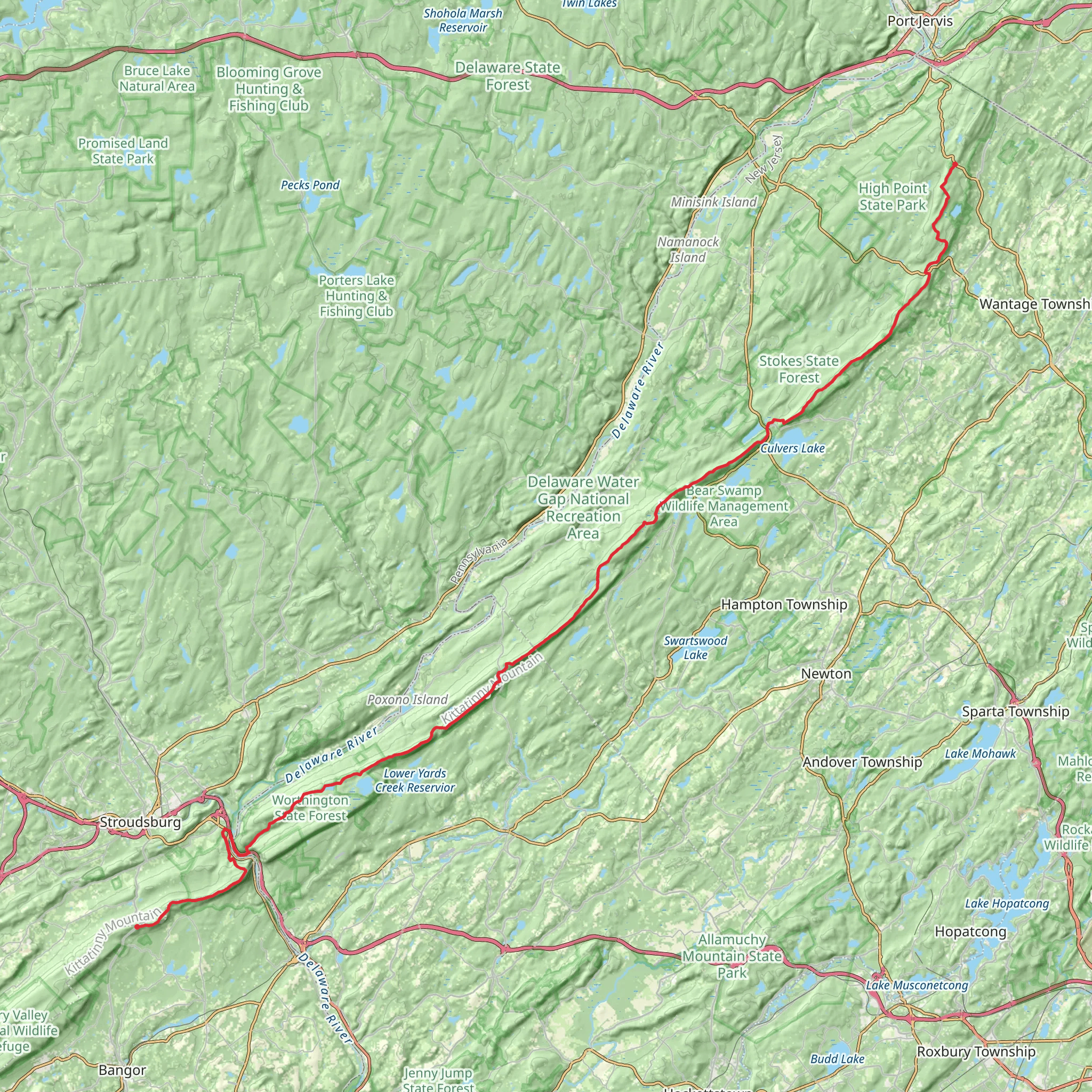 Appalachian Trail Section Hike - High Point To Fox Gap mobile static map