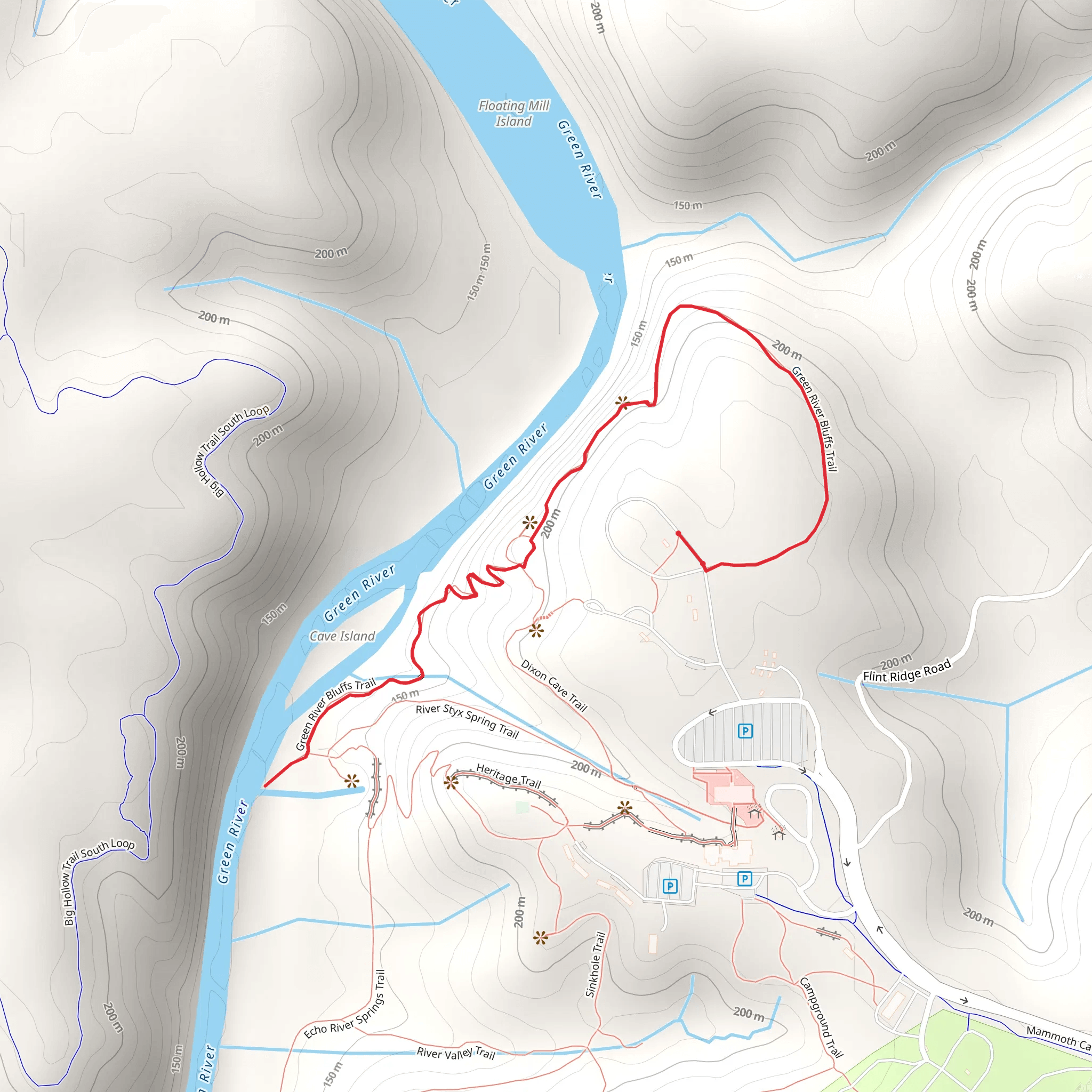 Green River Bluffs Trail mobile static map