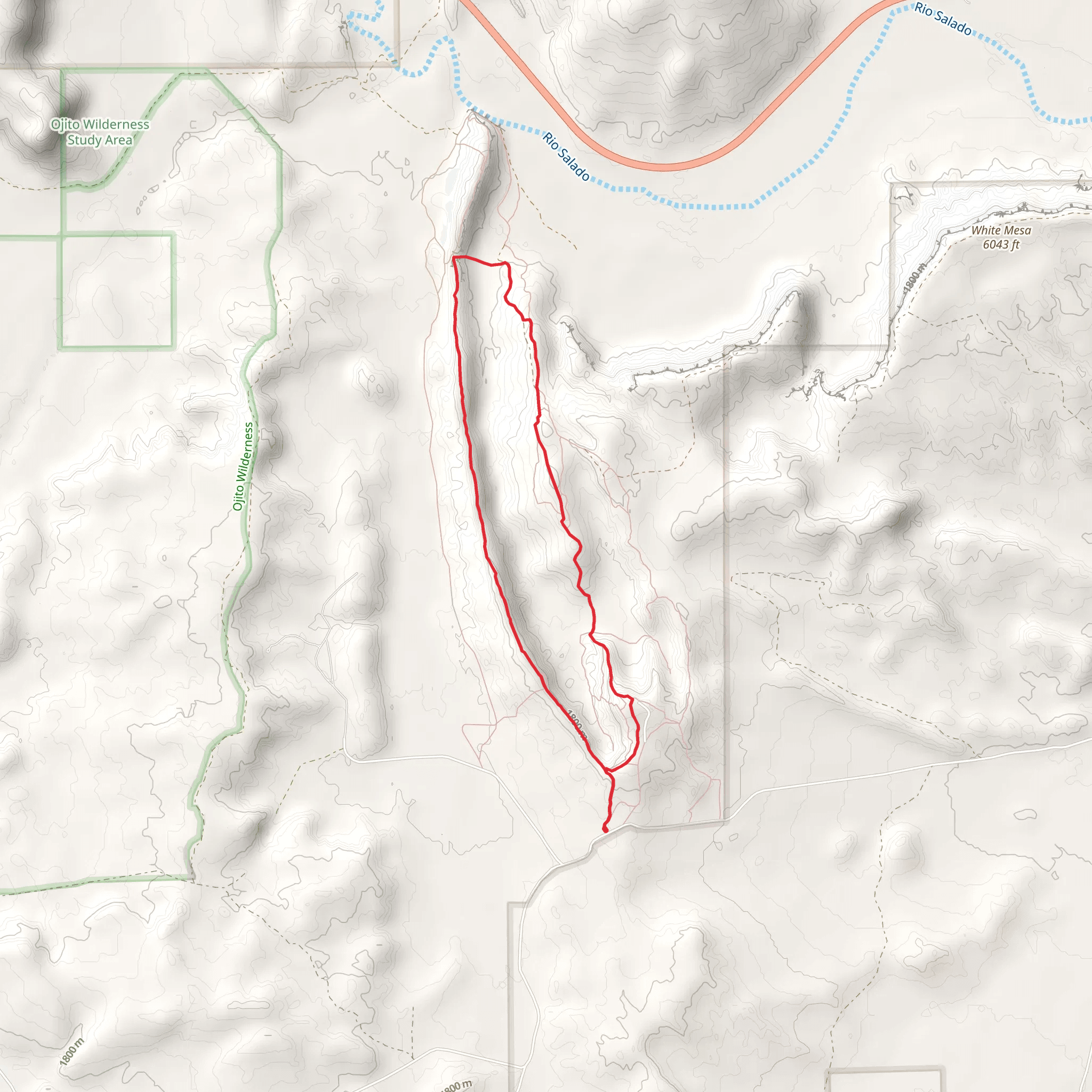 Dragons Back and White Mesa Loop Trail mobile static map