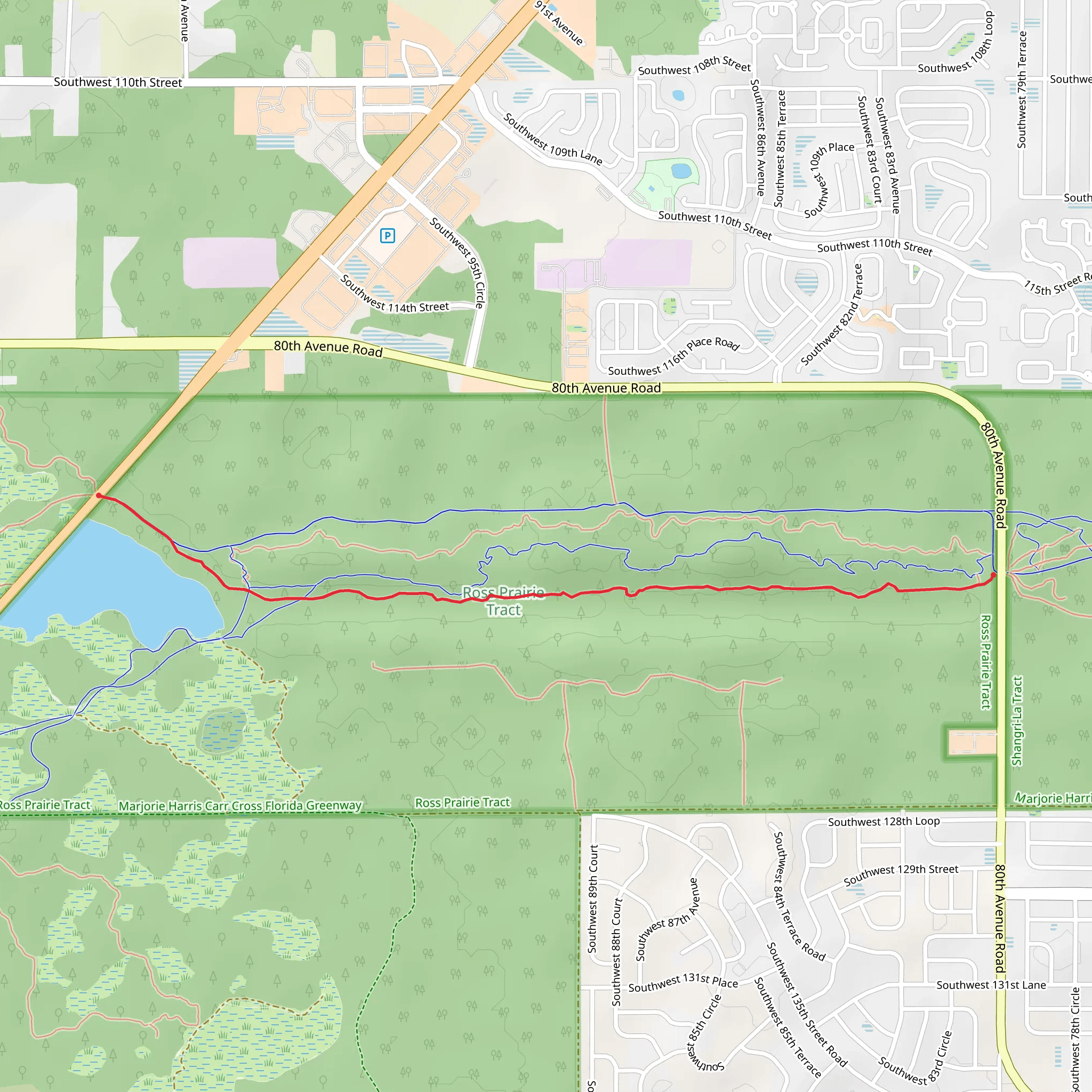 Florida Trail from Ross Prairie mobile static map