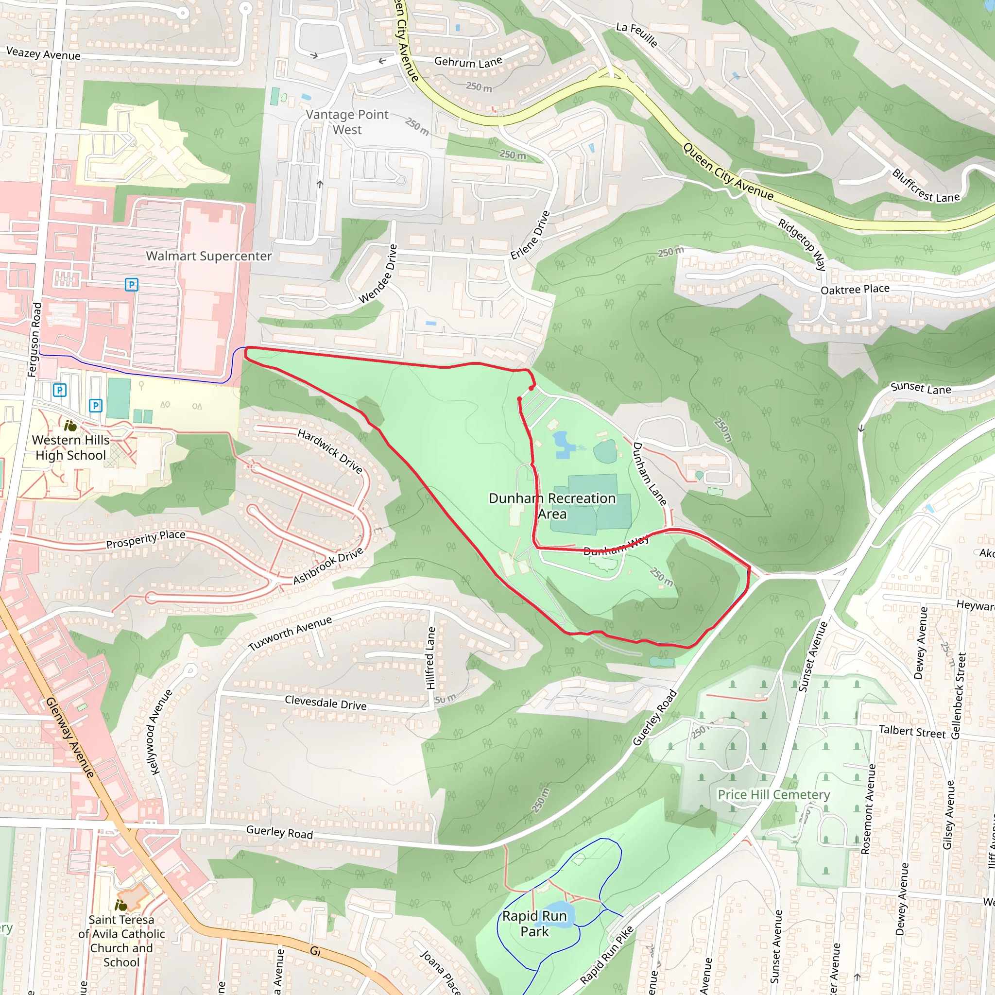 Dunham Way Loop mobile static map