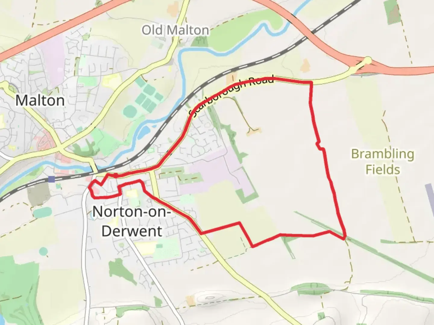 An image depicting the trail Norton On Derwent Walk and its surrounding area.