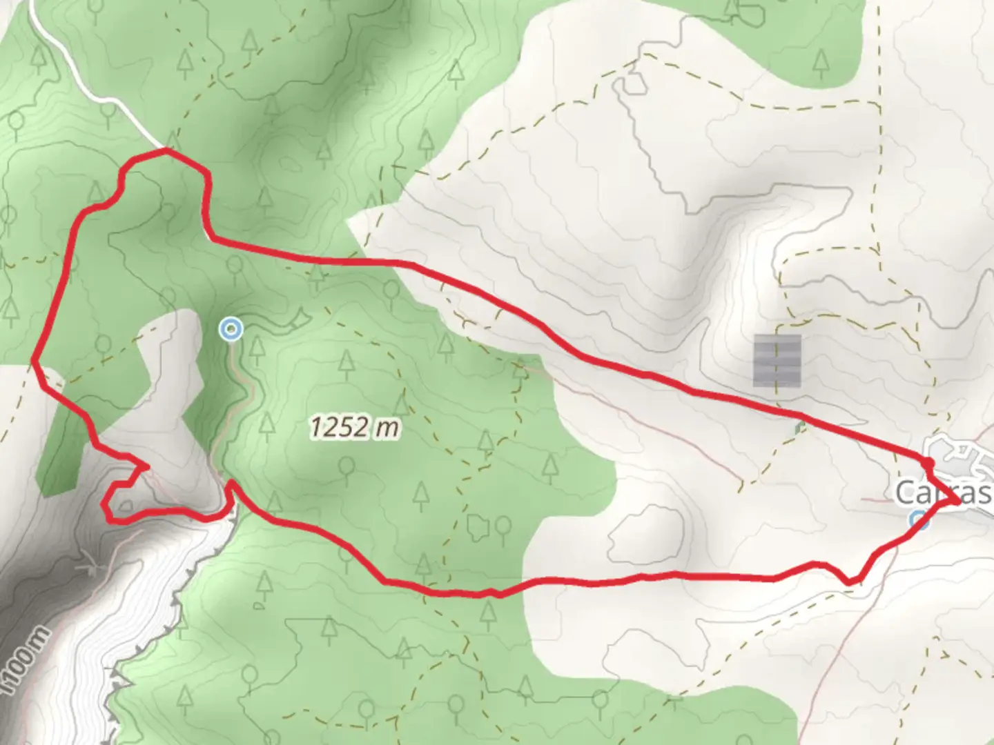 An image depicting the trail Hoz Shallow and Castillejos PR CU 1 and its surrounding area.