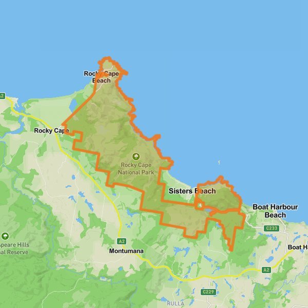 Rocky Cape National Park mobile static map