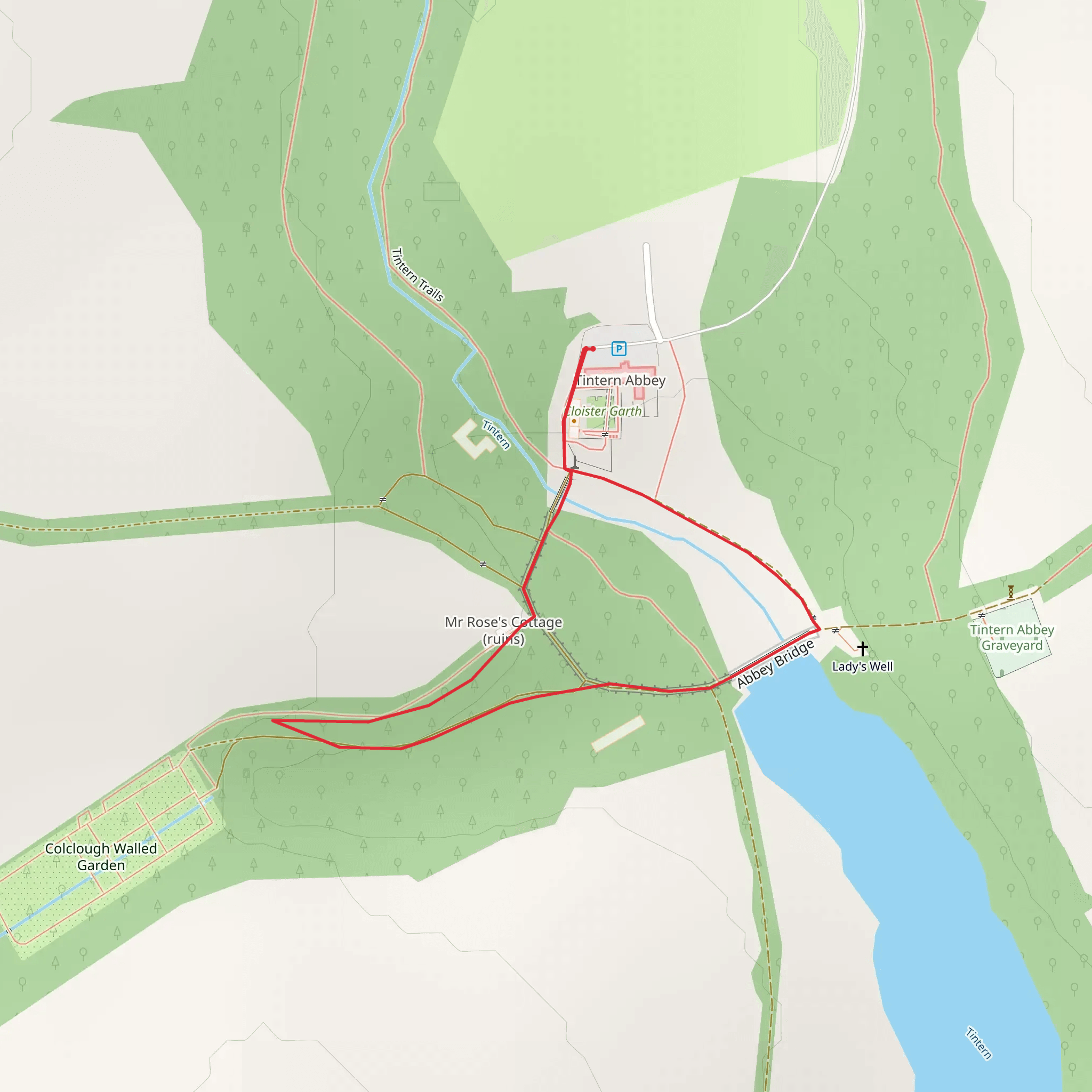 Tintern Trails - Gardeners Trail mobile static map