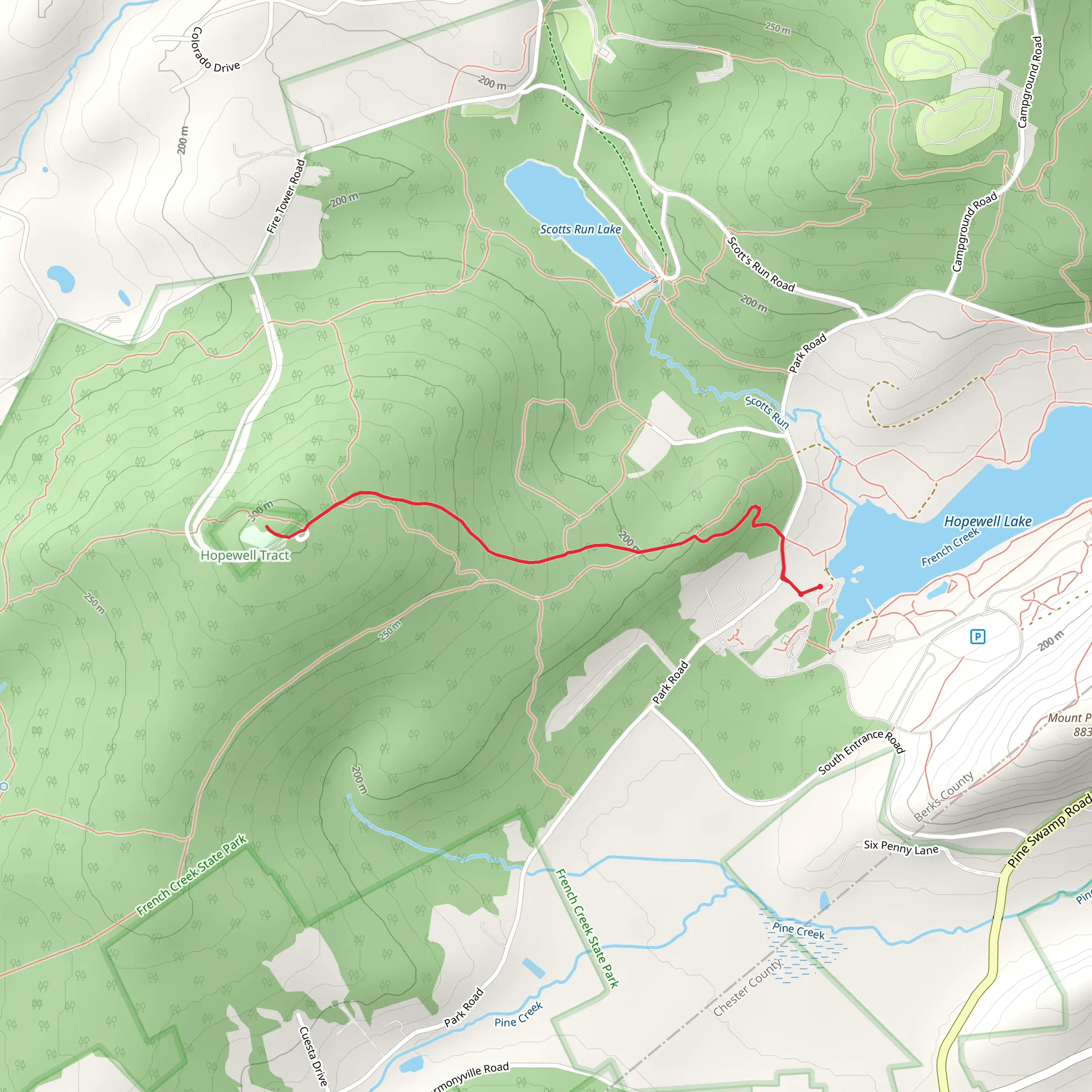 Williams Hill via Boone Trail mobile static map