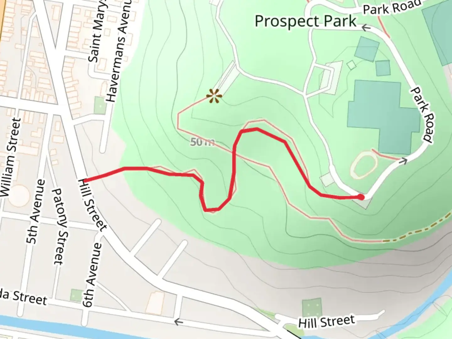 An image depicting the trail Garnet Douglass Baltimore Trail and its surrounding area.