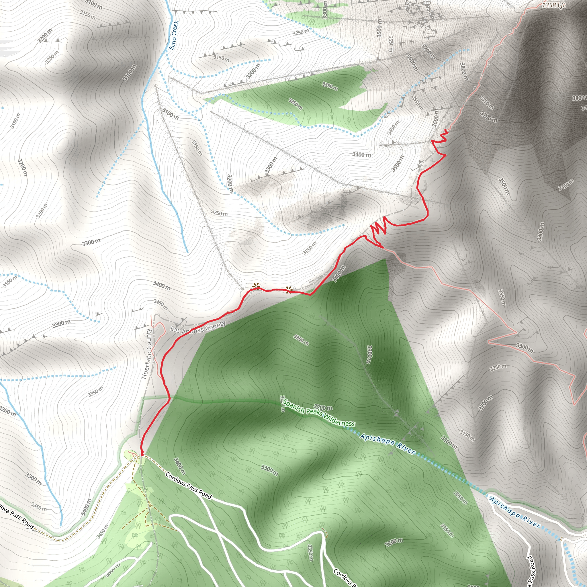 West Peak Trail mobile static map