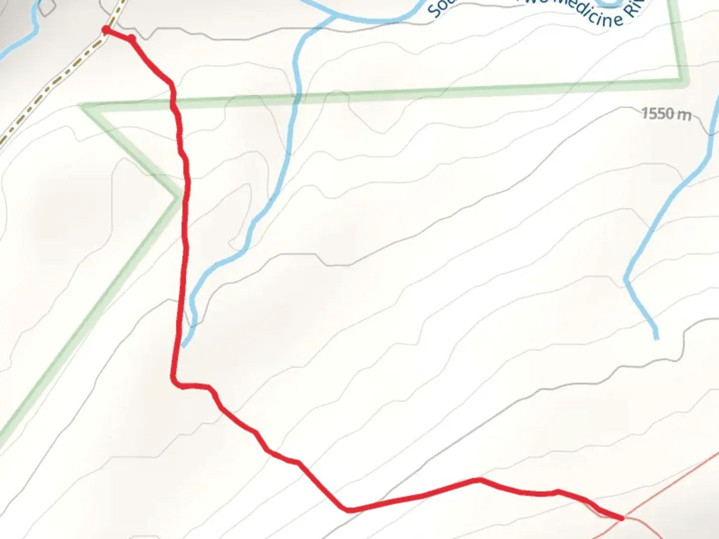 An image depicting the trail Rising Wolf Access Trail and its surrounding area.