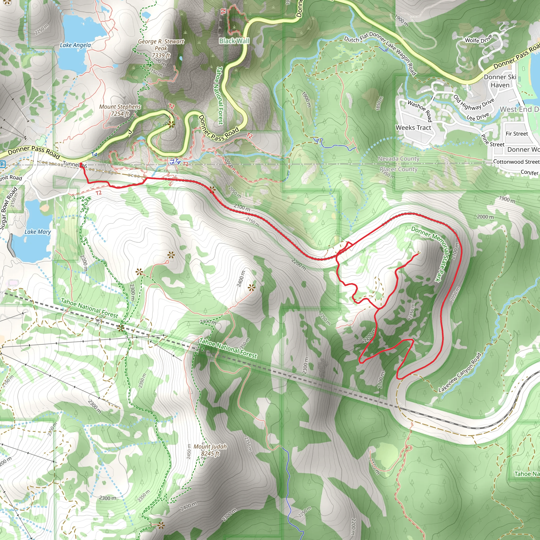 Snowsheds Loop via Donner Pass mobile static map