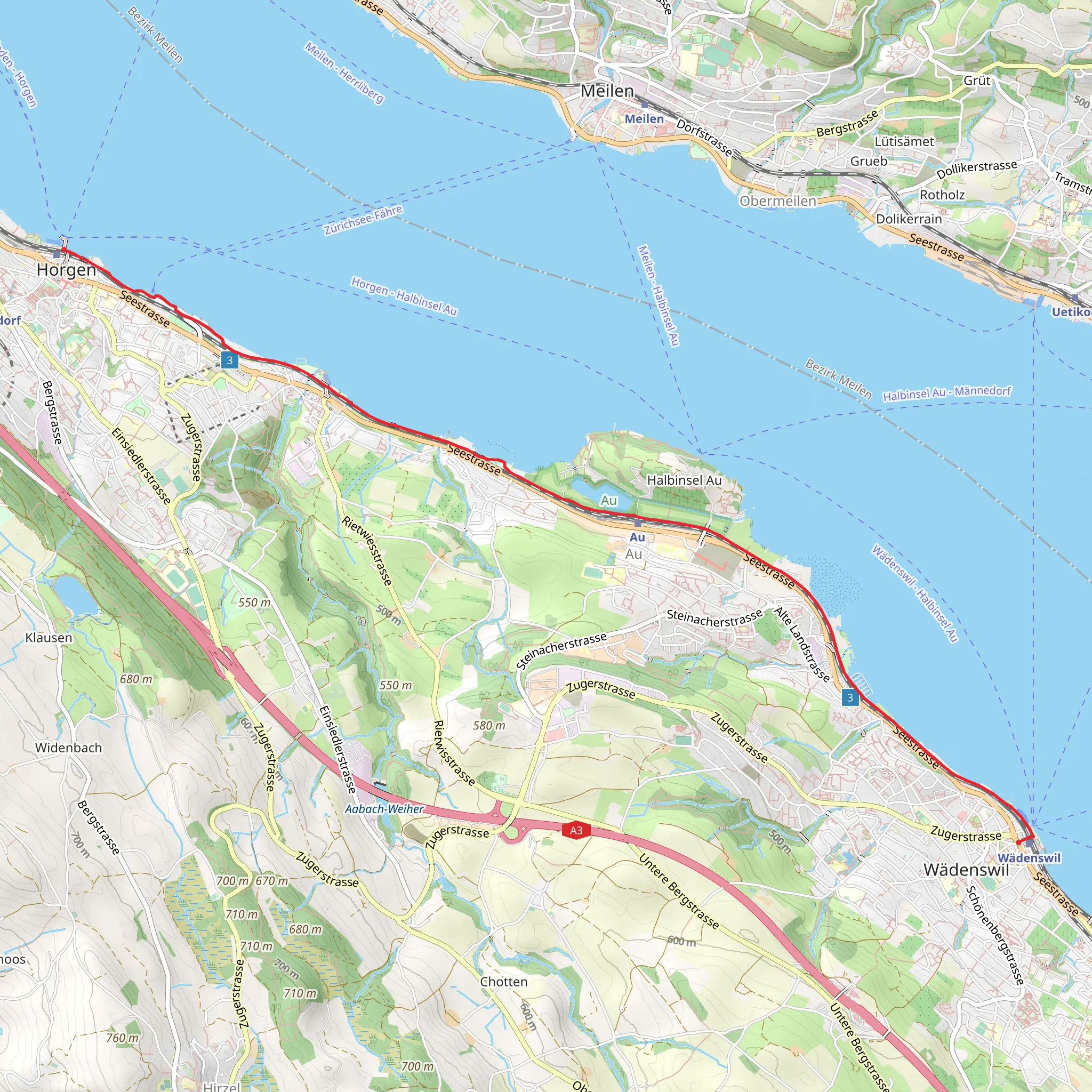 Wädenswiler-Seeuferweg mobile static map