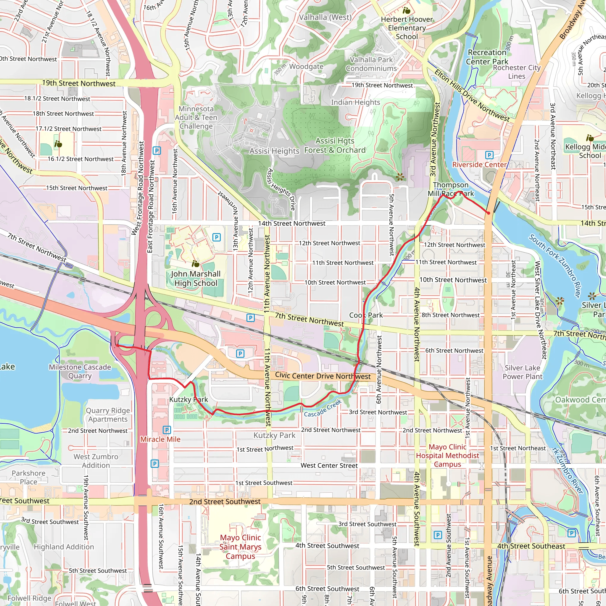 Cascade Creek Trail from Broadway Avenue North mobile static map