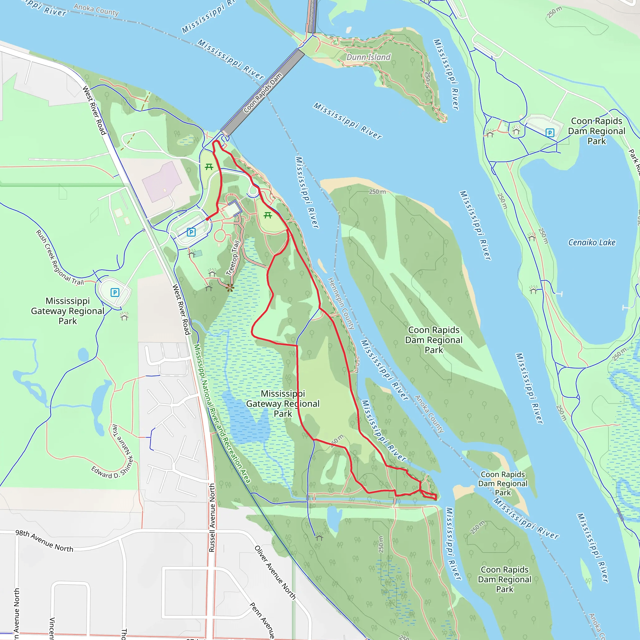 Mississippi Gateway Regional Park Loop mobile static map
