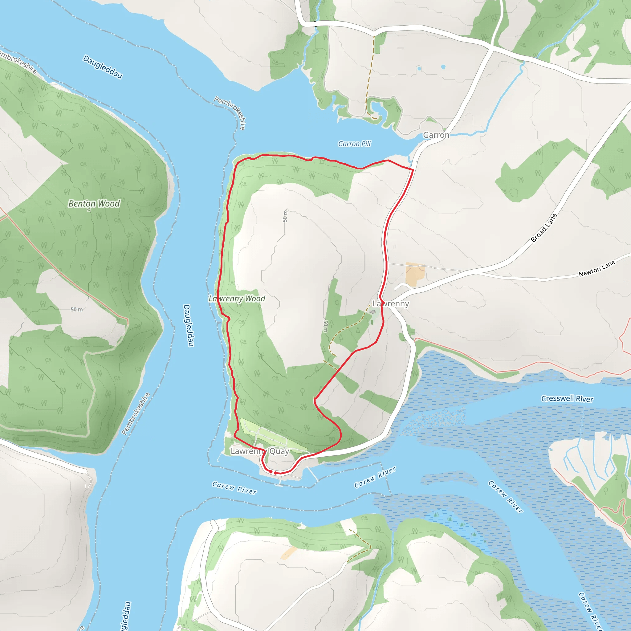 Lawrenny Trail mobile static map