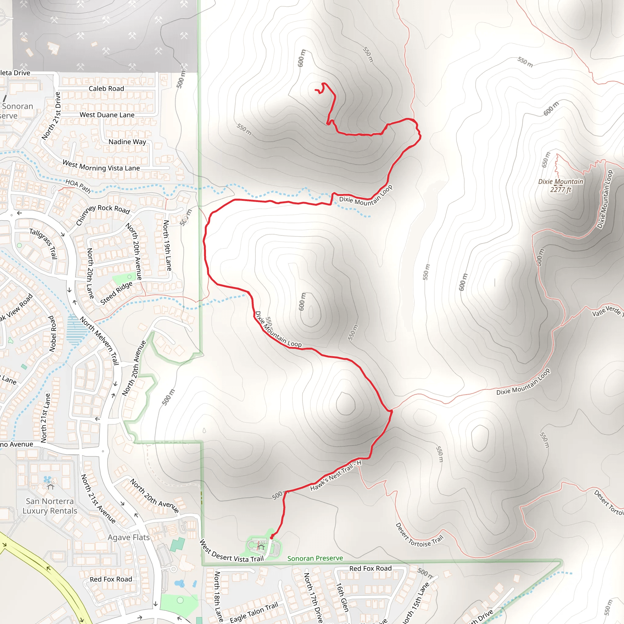Western Vista Trail mobile static map