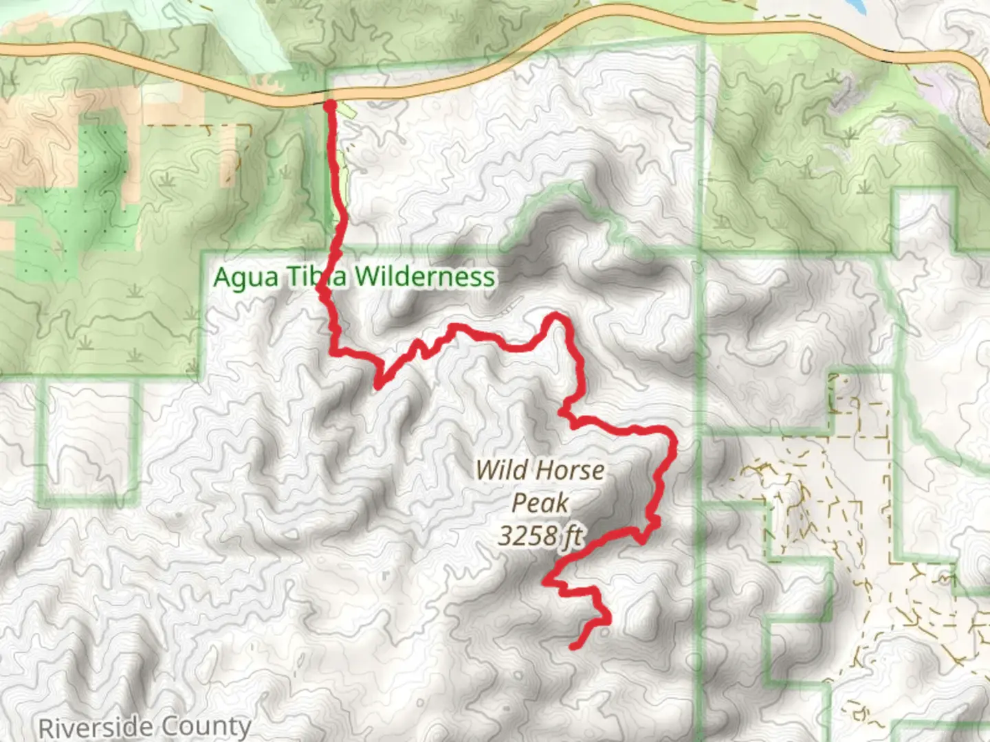 An image depicting the trail Wild Horse Peak Trail and its surrounding area.