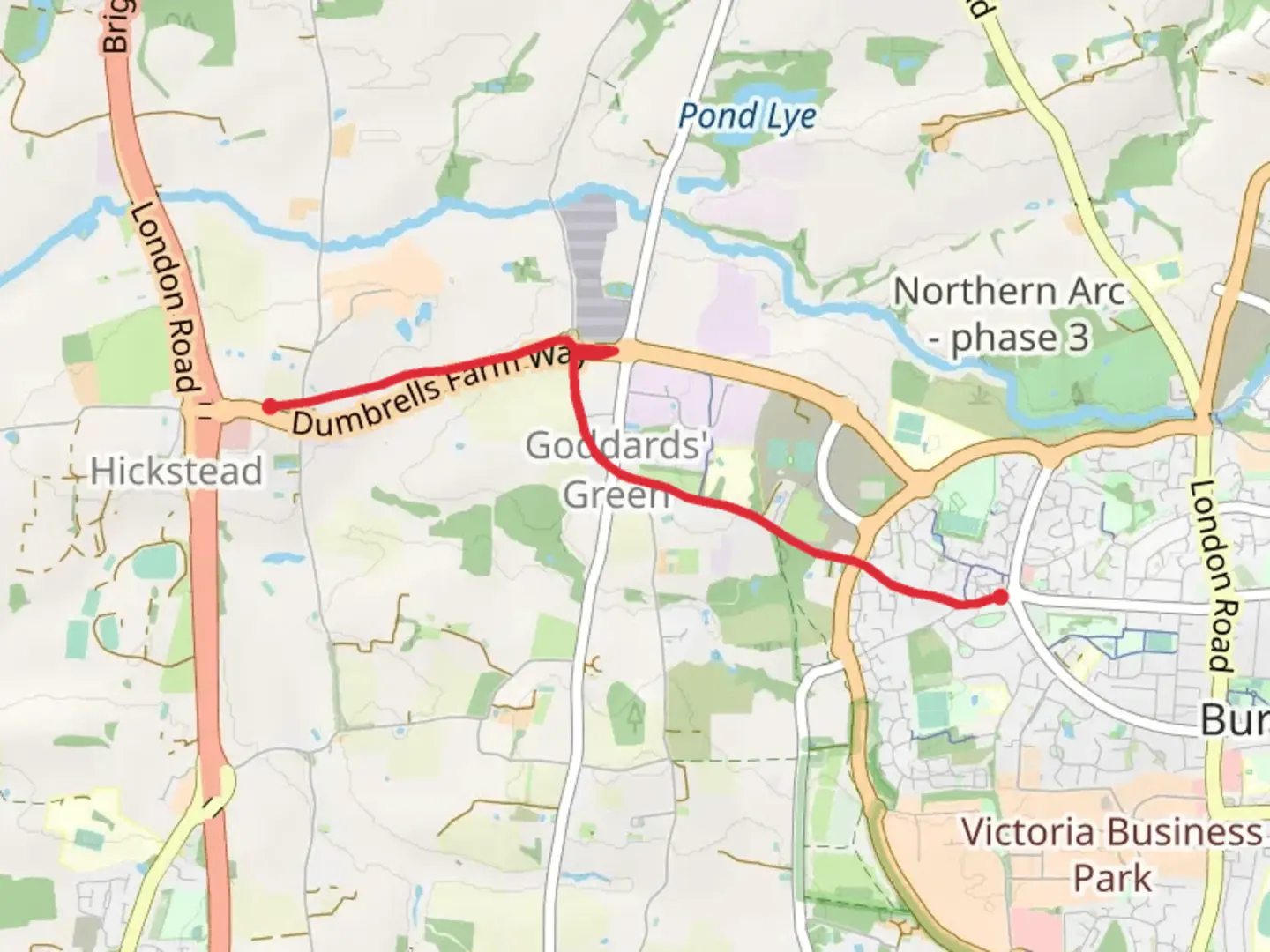 An image depicting the trail Gatehouse Lane Walk - Goddards Green and its surrounding area.