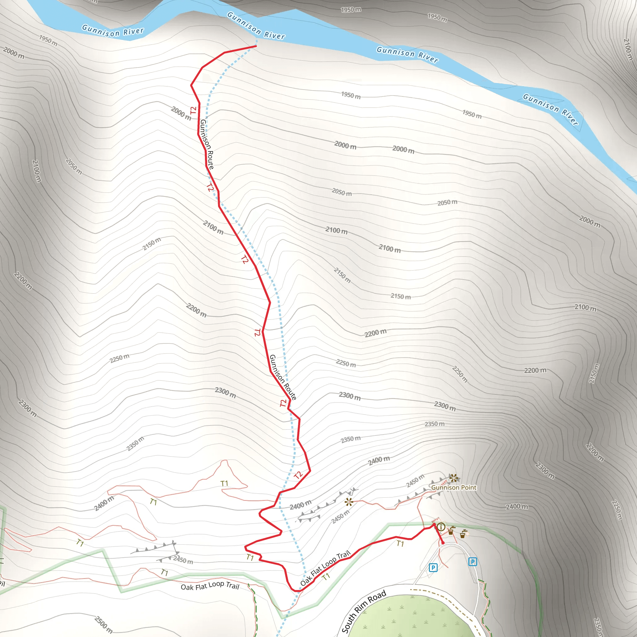 Gunnison Route Trail mobile static map