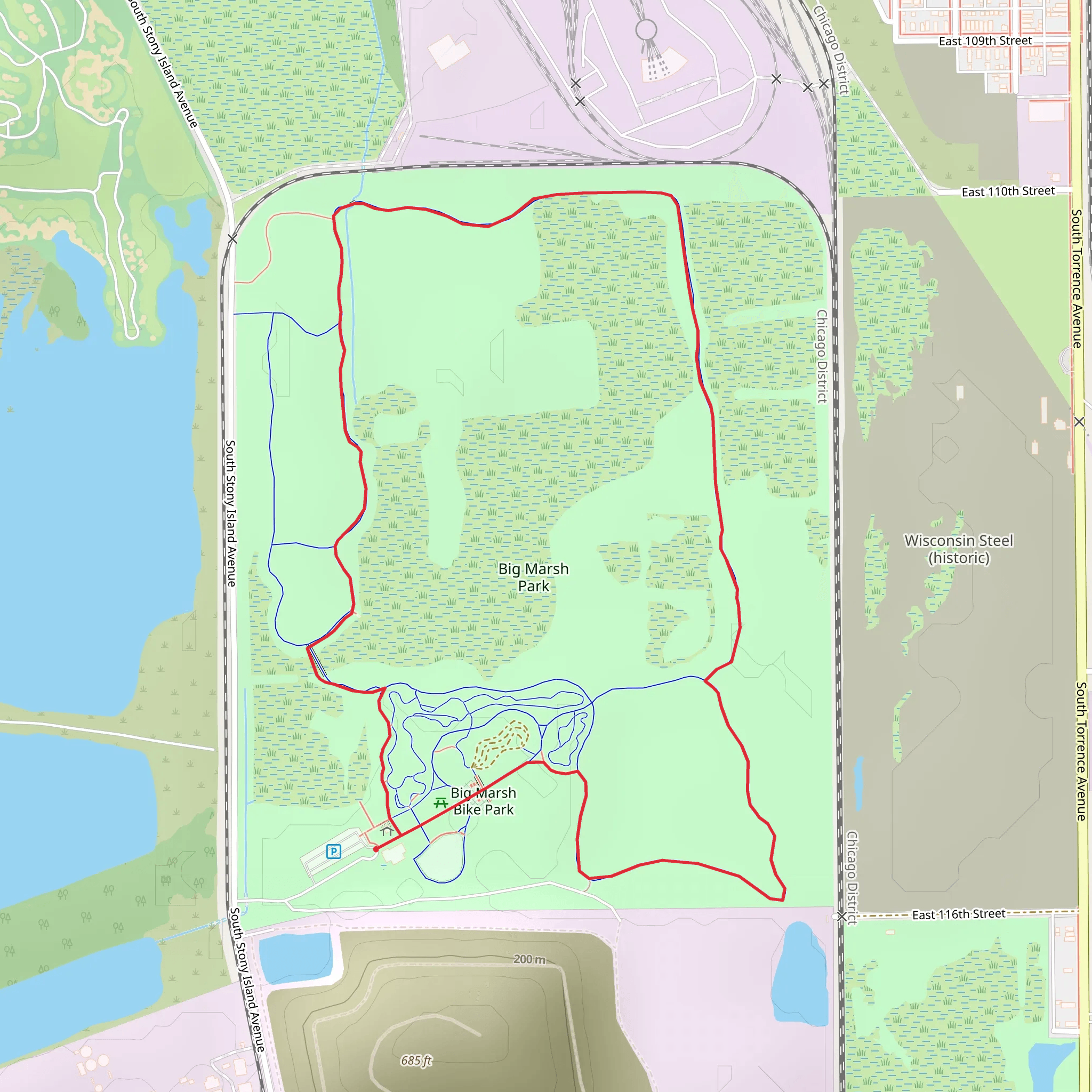 Big Marsh Park Loop - Long mobile static map