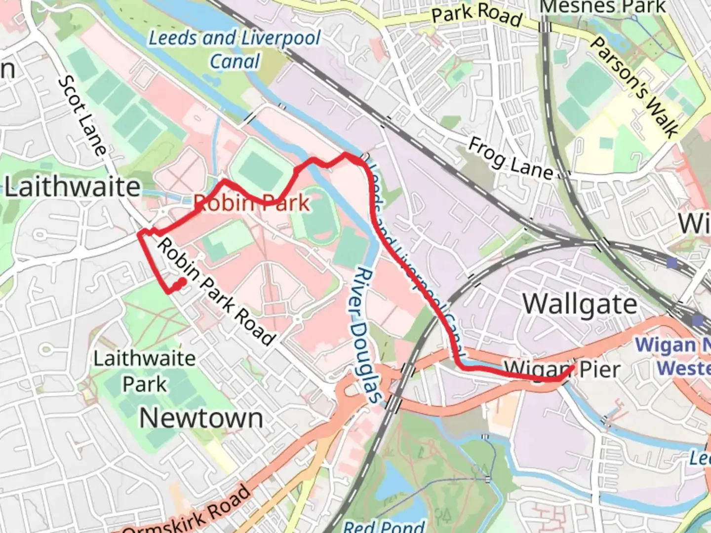 An image depicting the trail Robin Park Arena Walk and its surrounding area.