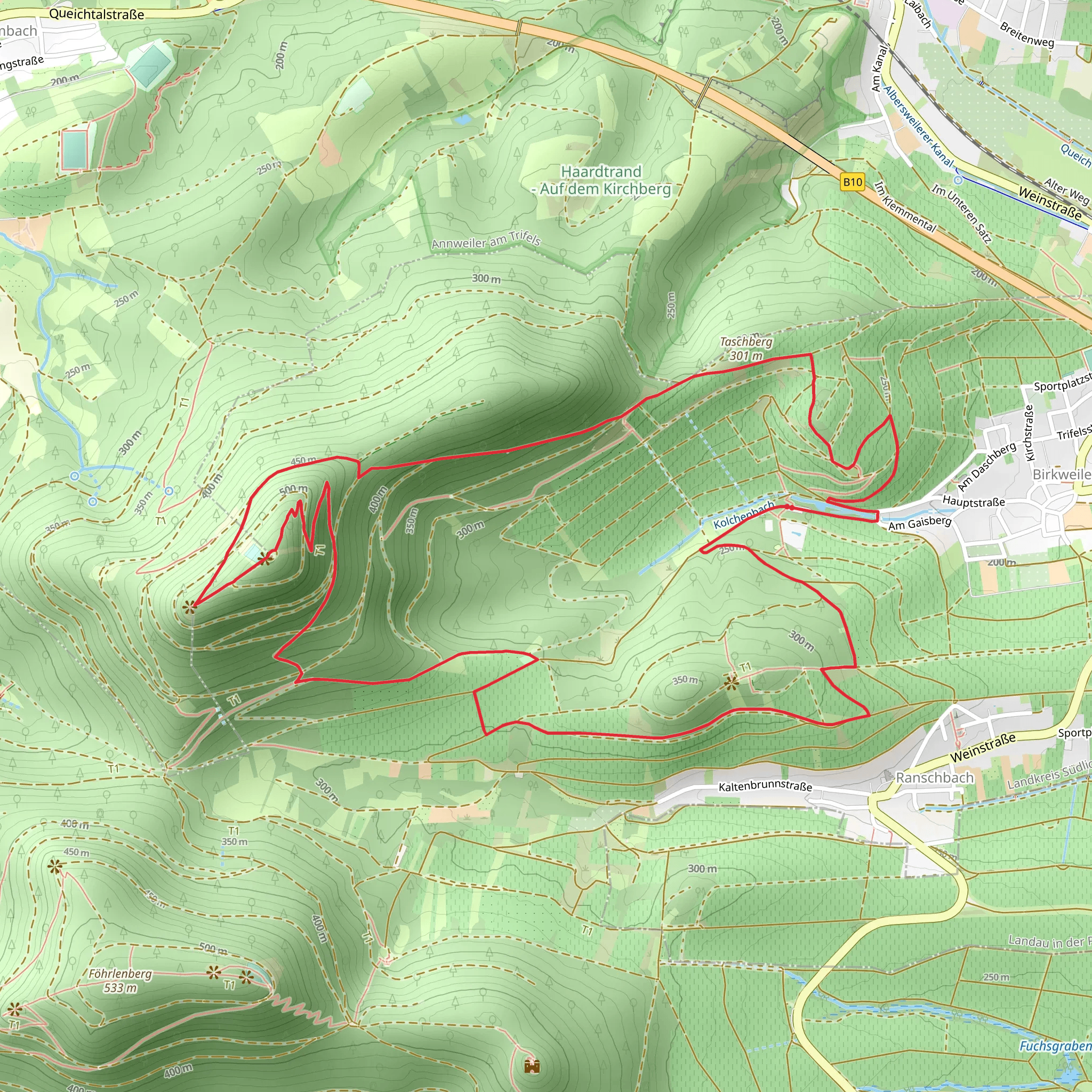 Kolping Hütte and Hohenberg Loop mobile static map