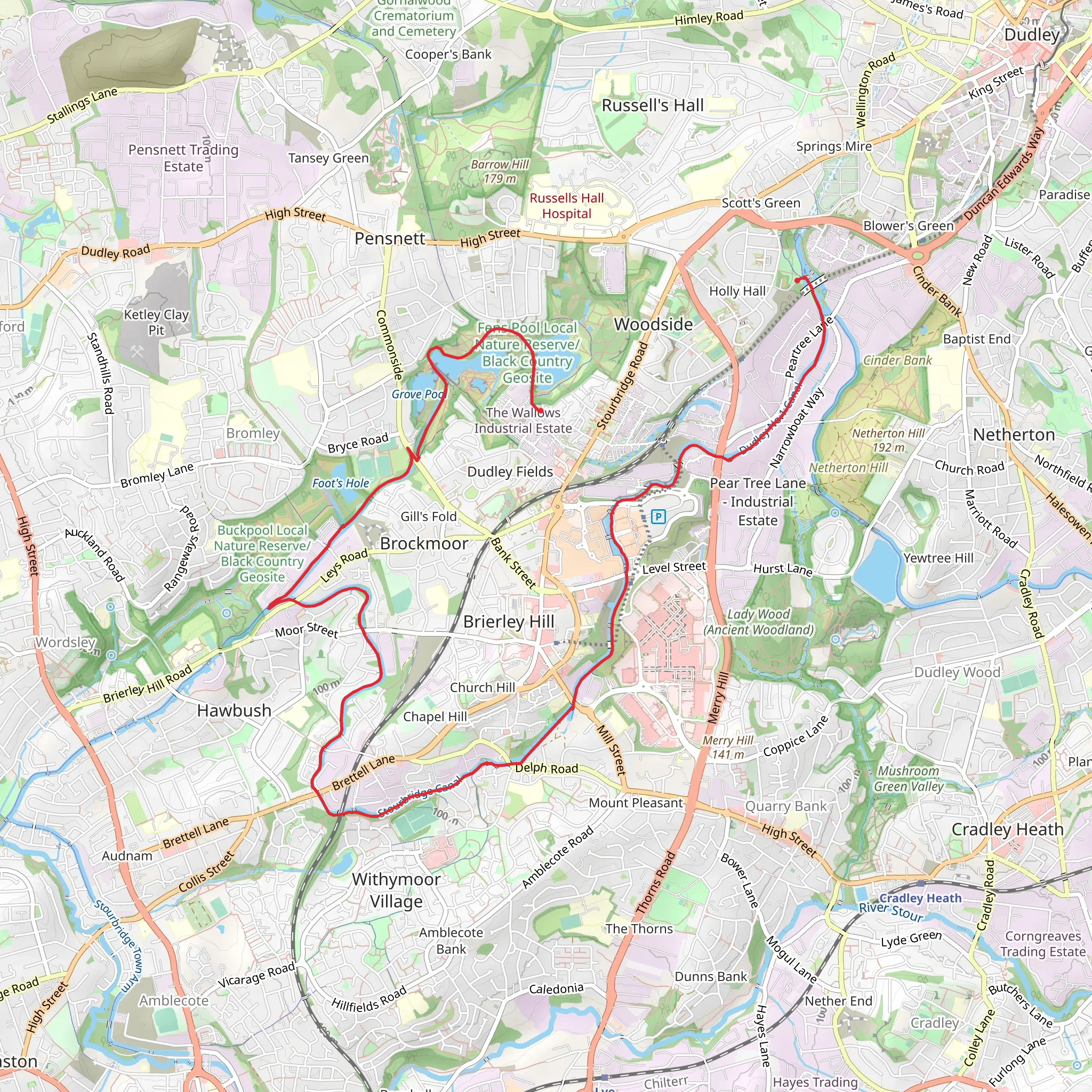 Dudley Canal No 1 and Stourbridge Canal Walk - Brockmoor mobile static map
