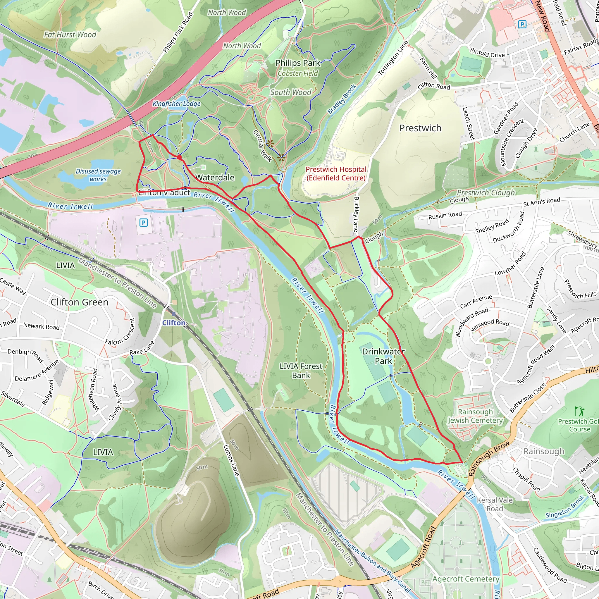 Prestwich Forest Park Loop mobile static map
