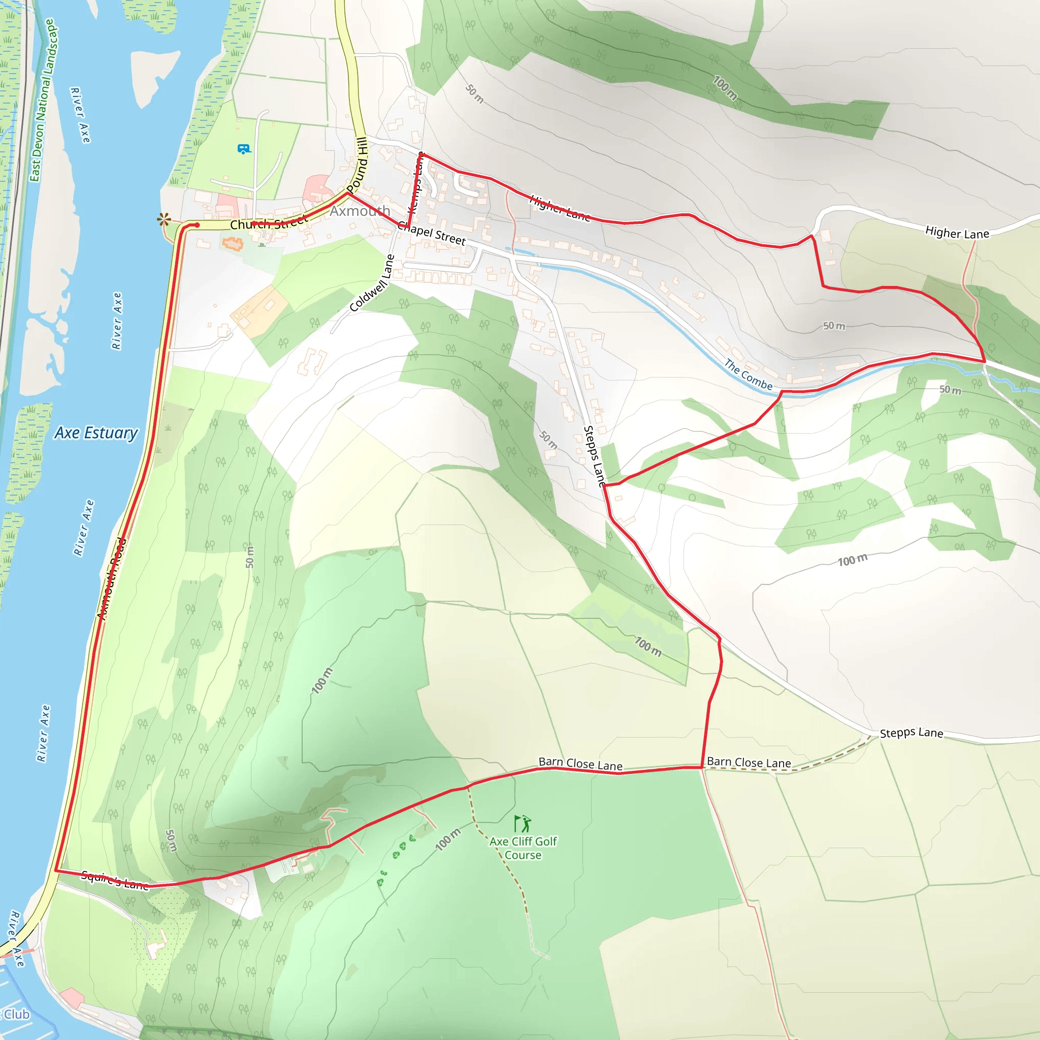 Axmouth Loop mobile static map