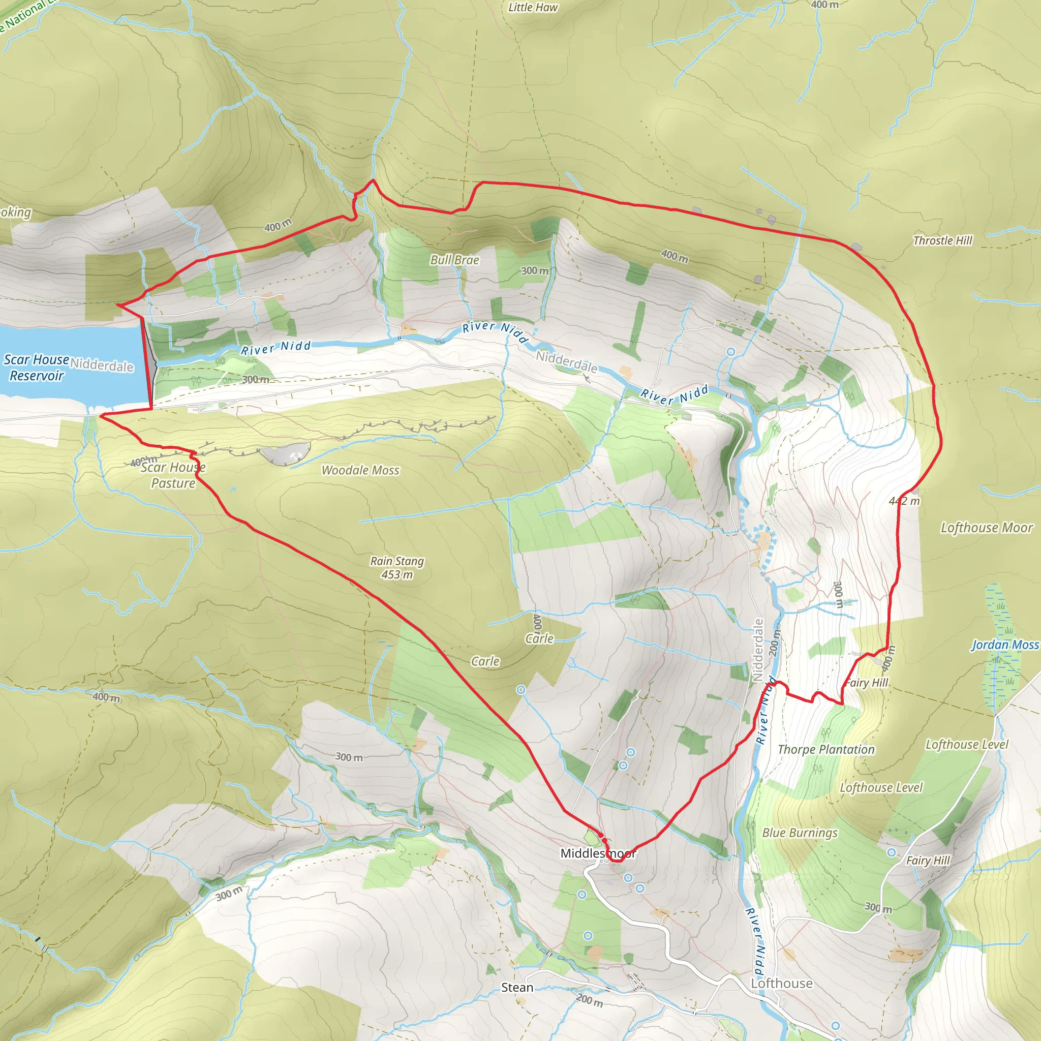 Scar House Reservoir - Dale Edge and Middlesmoor mobile static map