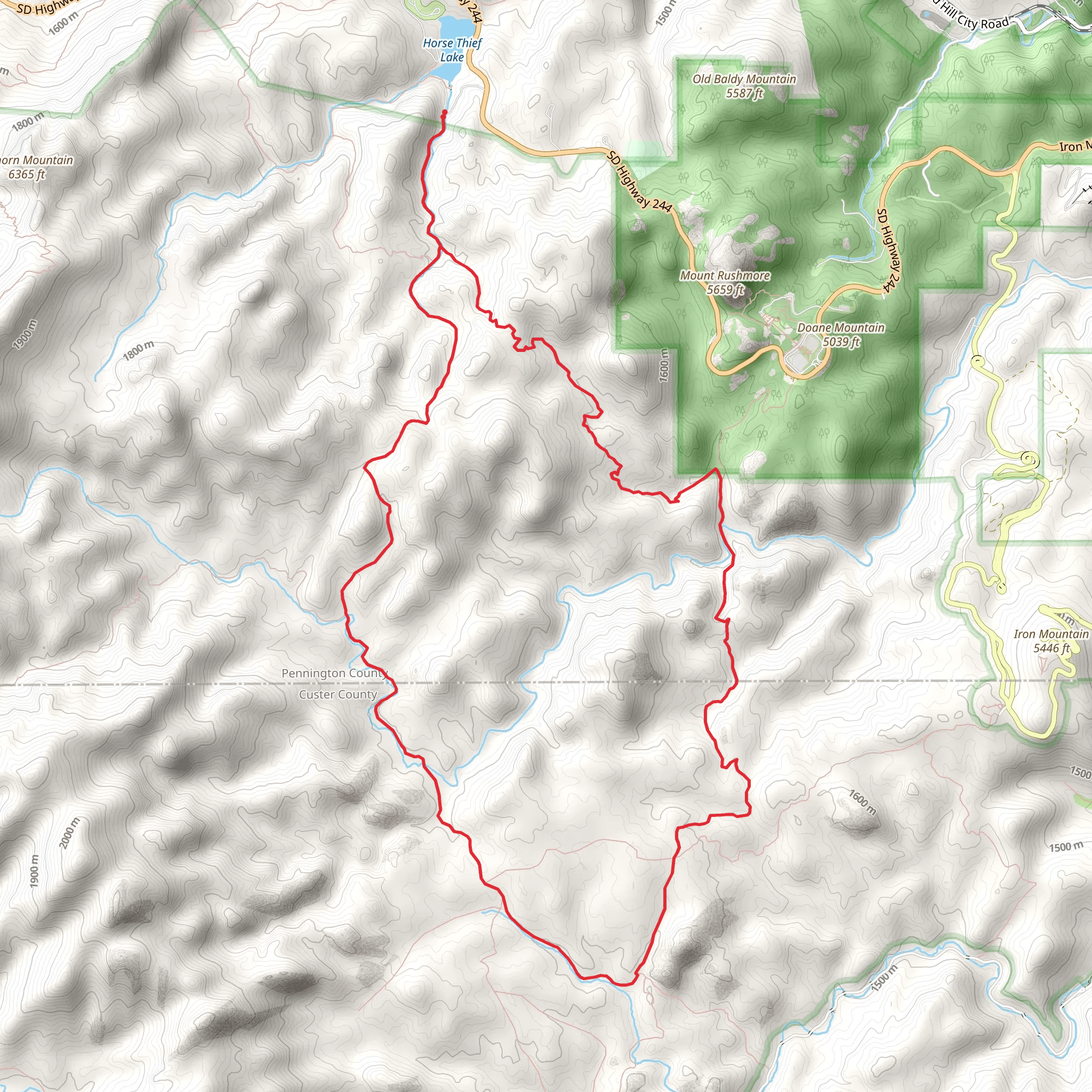 Horsethief, Grizzly and Centennial Loop Trail mobile static map