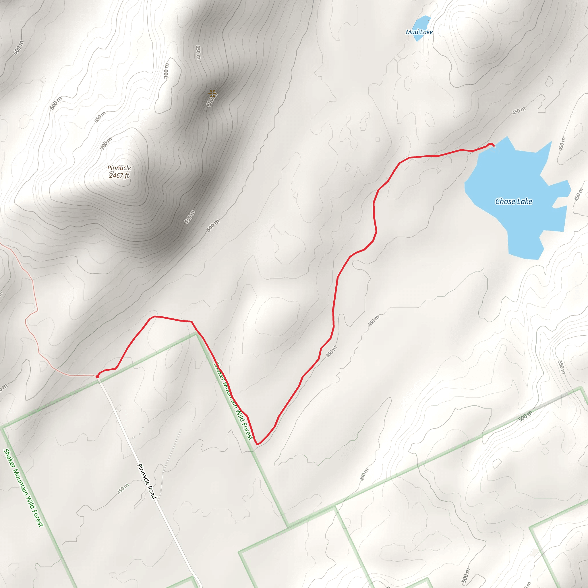 Chase Lake Trail mobile static map