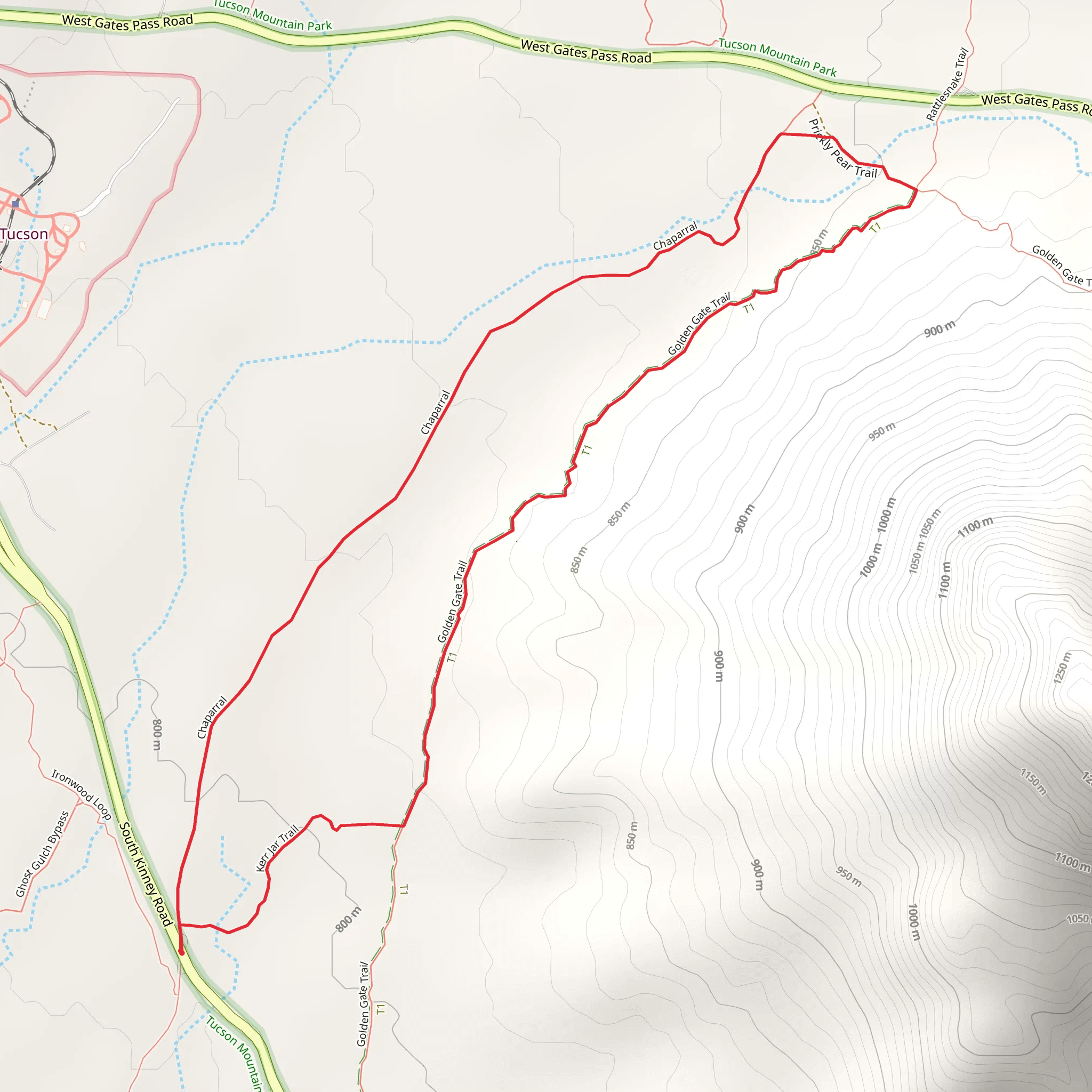 Golden Gate and Ironwood Loop Trail mobile static map