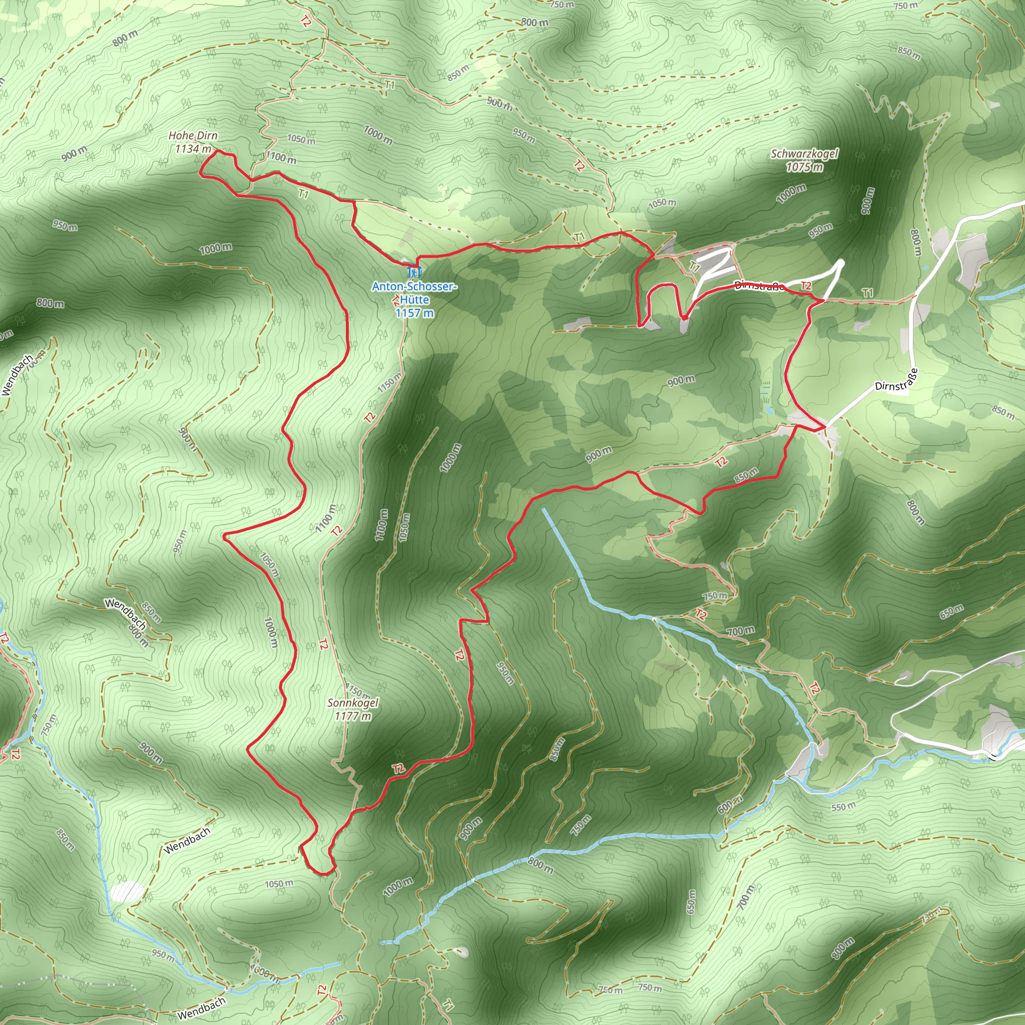 Big Dirn Loop Trail mobile static map