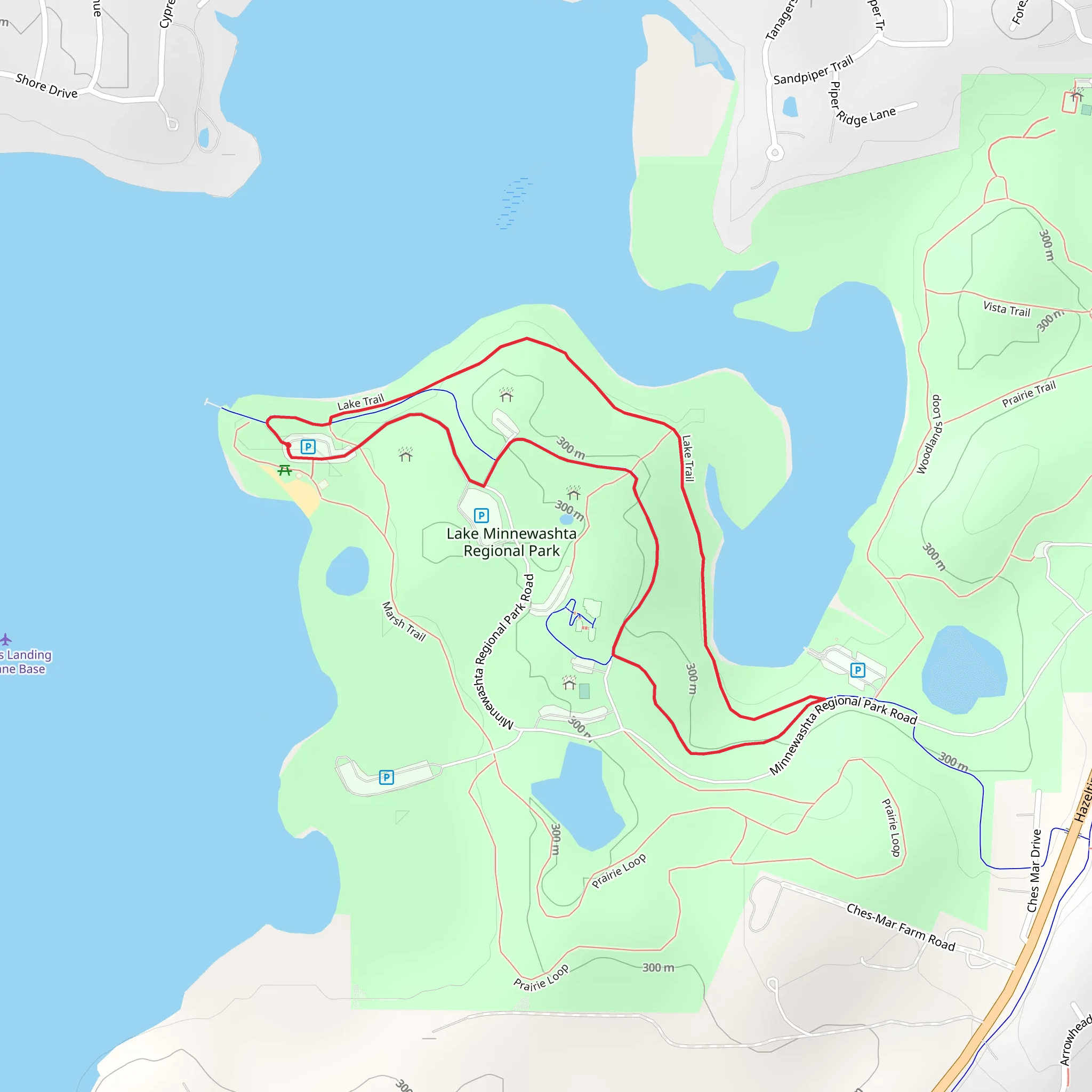 Lake Minnewashta Regional Park Loop mobile static map