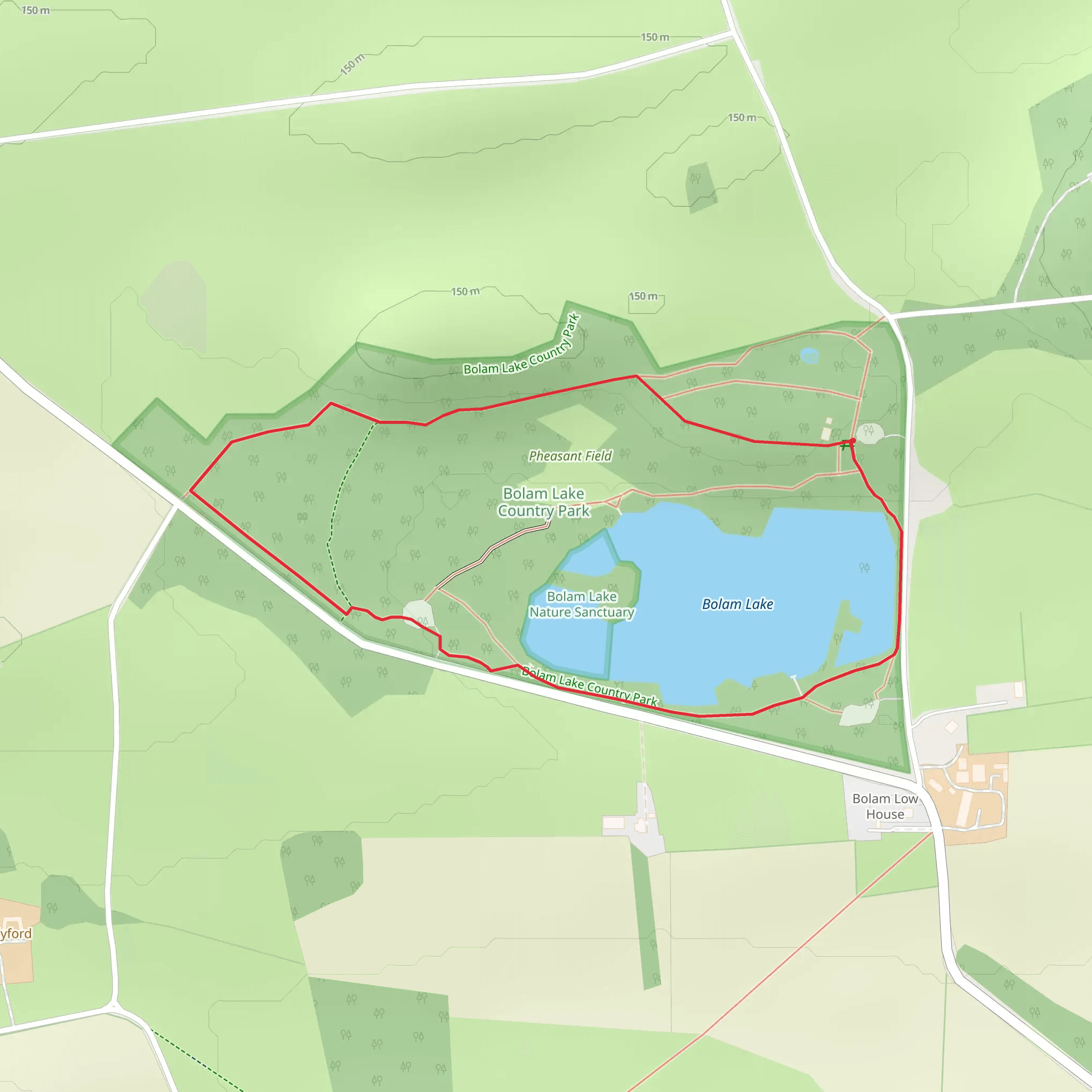 Bolam Lake Country Park mobile static map