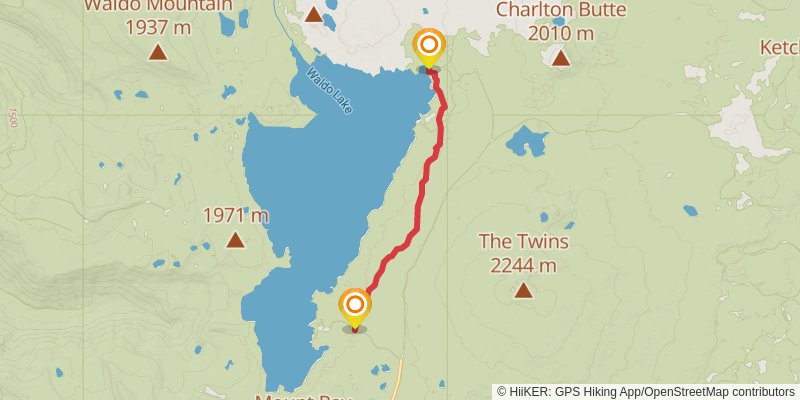 Waldo Lake Loop stage 2 Map