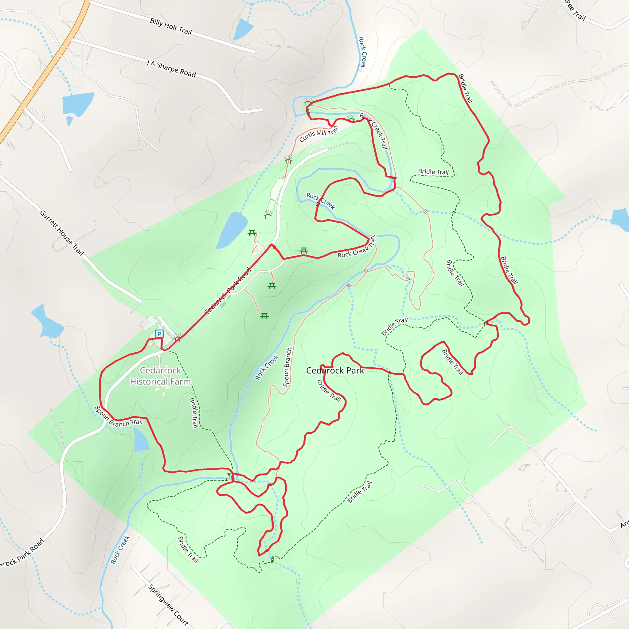 Rock Creek and Bridle Loop Trail mobile static map