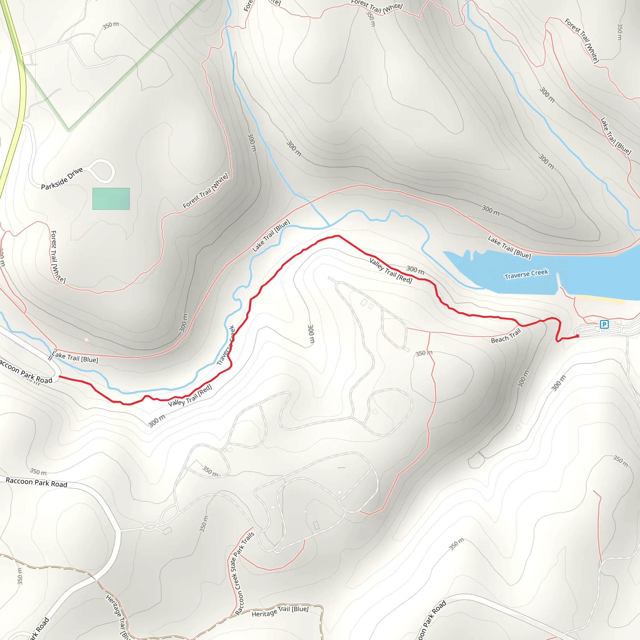 Valley Trail - Red from Traverse Lake mobile static map