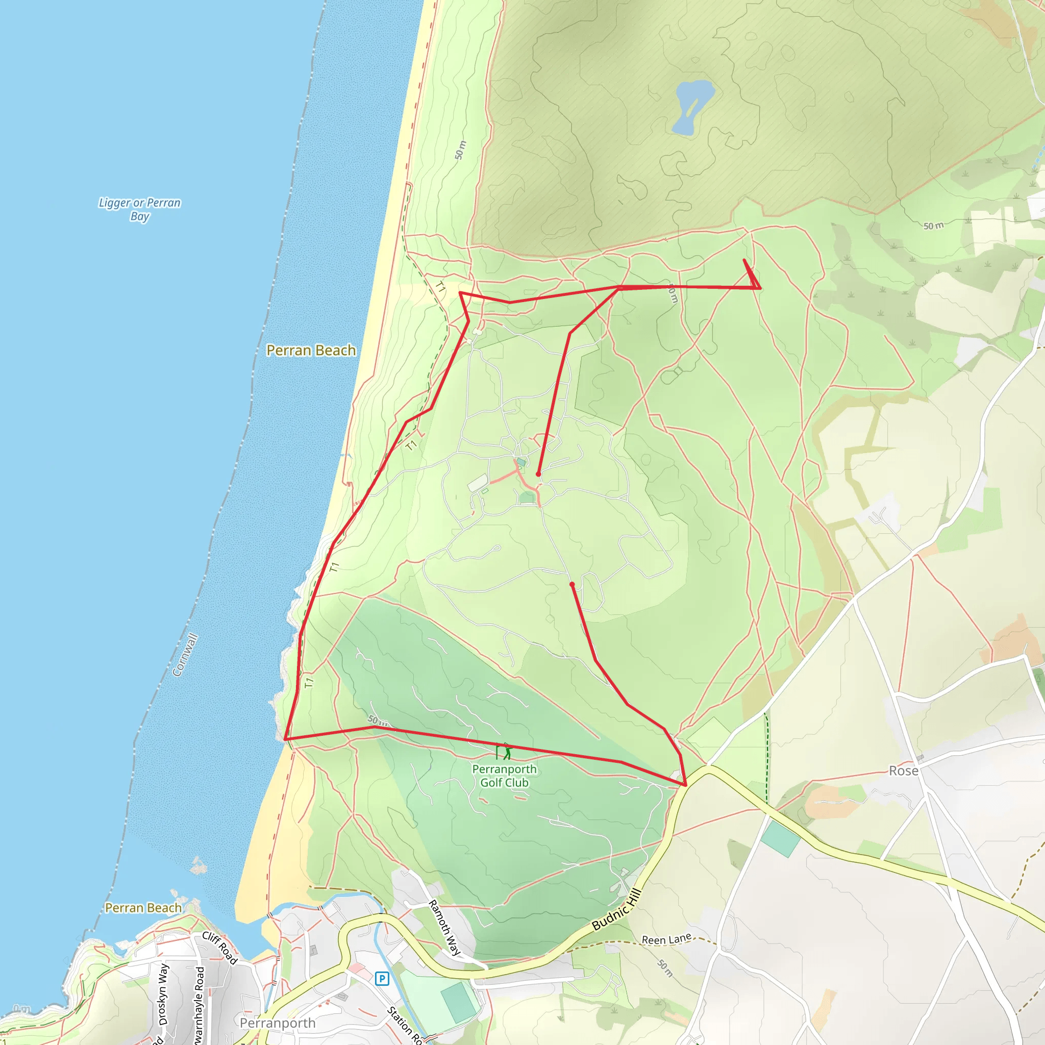 Perran Sands - St Pirans Walk mobile static map